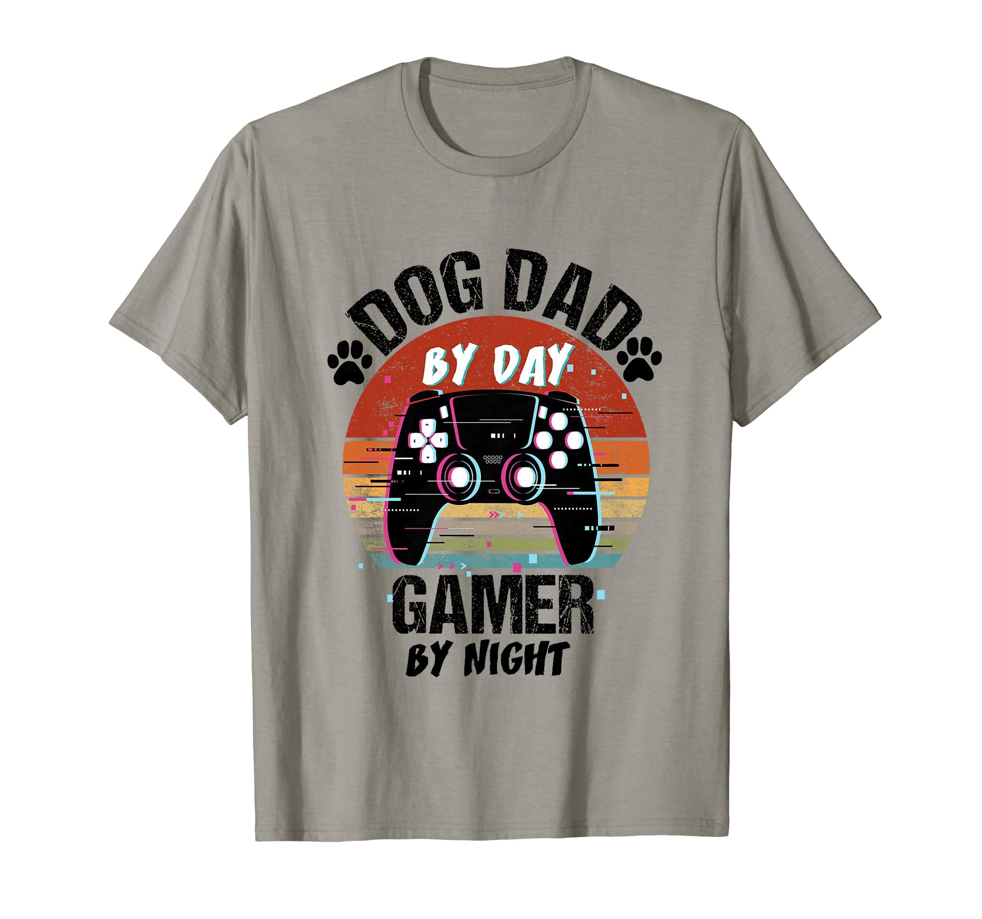 Mens Dog Dad Day Gamer Night Fathers T-Shirt - Graphic Print for Adults - T-Shirt, Sweatshirt, Hoodie