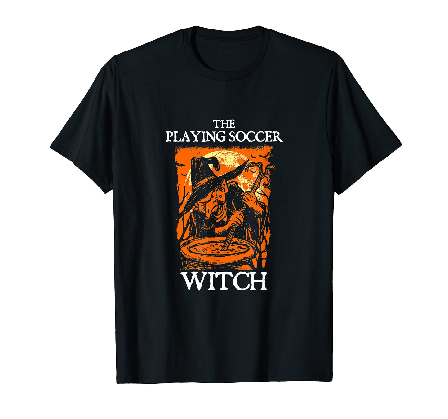 Playing Soccer Witch Halloween Soccer T-Shirt - Custom Art Print Unisex - T-Shirt, Sweatshirt, Hoodie