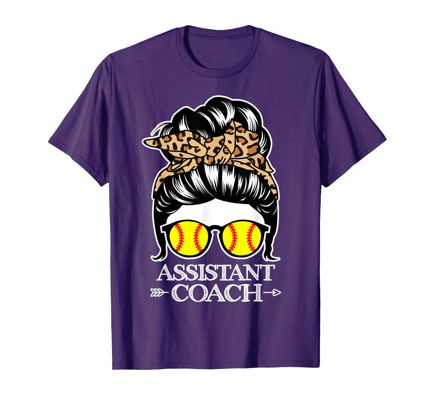 Softball Assistant Coach Messy Bun T-Shirt - Novelty Apparel Men Women - T-Shirt, Sweatshirt, Hoodie