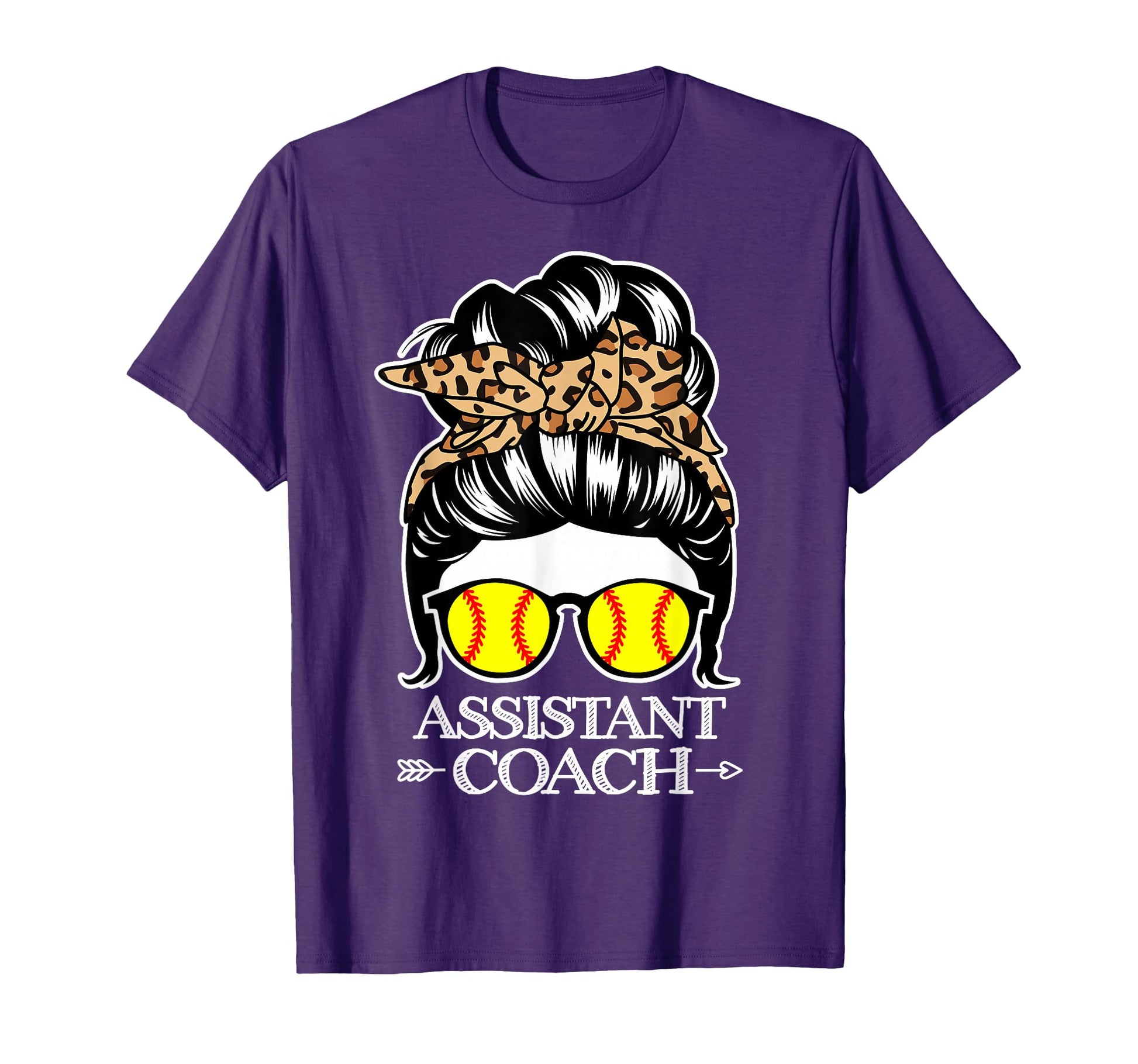 Softball Assistant Coach Messy Bun T-Shirt - Novelty Apparel Men Women - T-Shirt, Sweatshirt, Hoodie