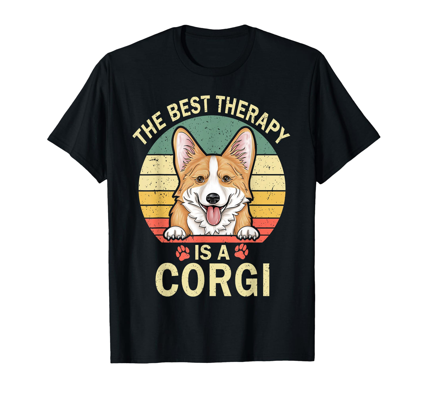 Best Therapy Is Corgi Dad Mom Dog Paw T-Shirt - Aesthetic Graphic Unisex - T-Shirt, Sweatshirt, Hoodie