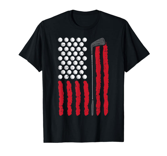 American Flag Golf Balls And Club T-Shirt - Custom Art Print Men Women - T-Shirt, Sweatshirt, Hoodie