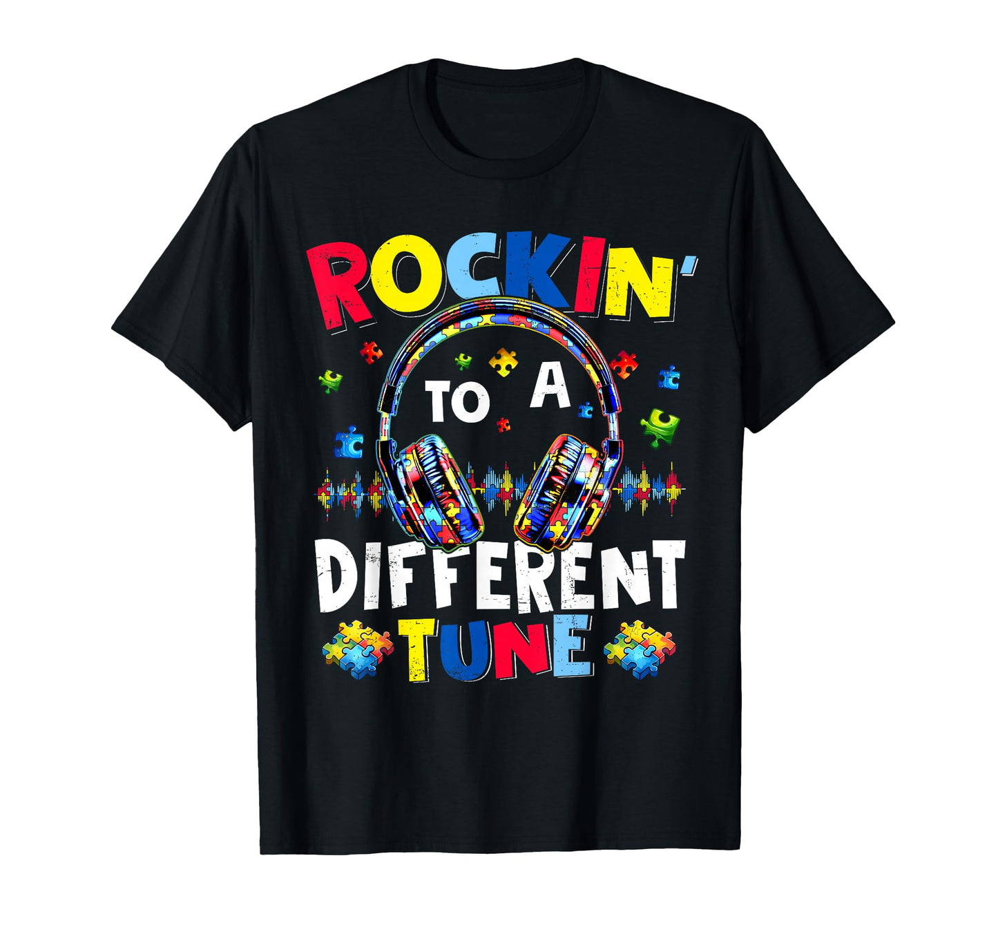 Rockin To Different Tune Autistic T-Shirt - Fun Novelty Design for Adults - T-Shirt, Sweatshirt, Hoodie