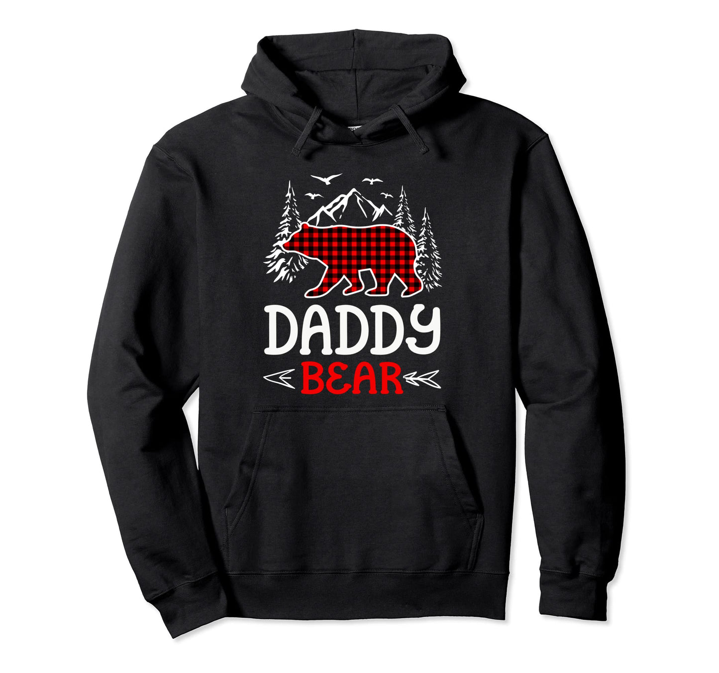 Daddy Bear Plaid Pajama Family Dad Papa Hoodie - Graphic Print Unisex - T-Shirt, Sweatshirt, Hoodie