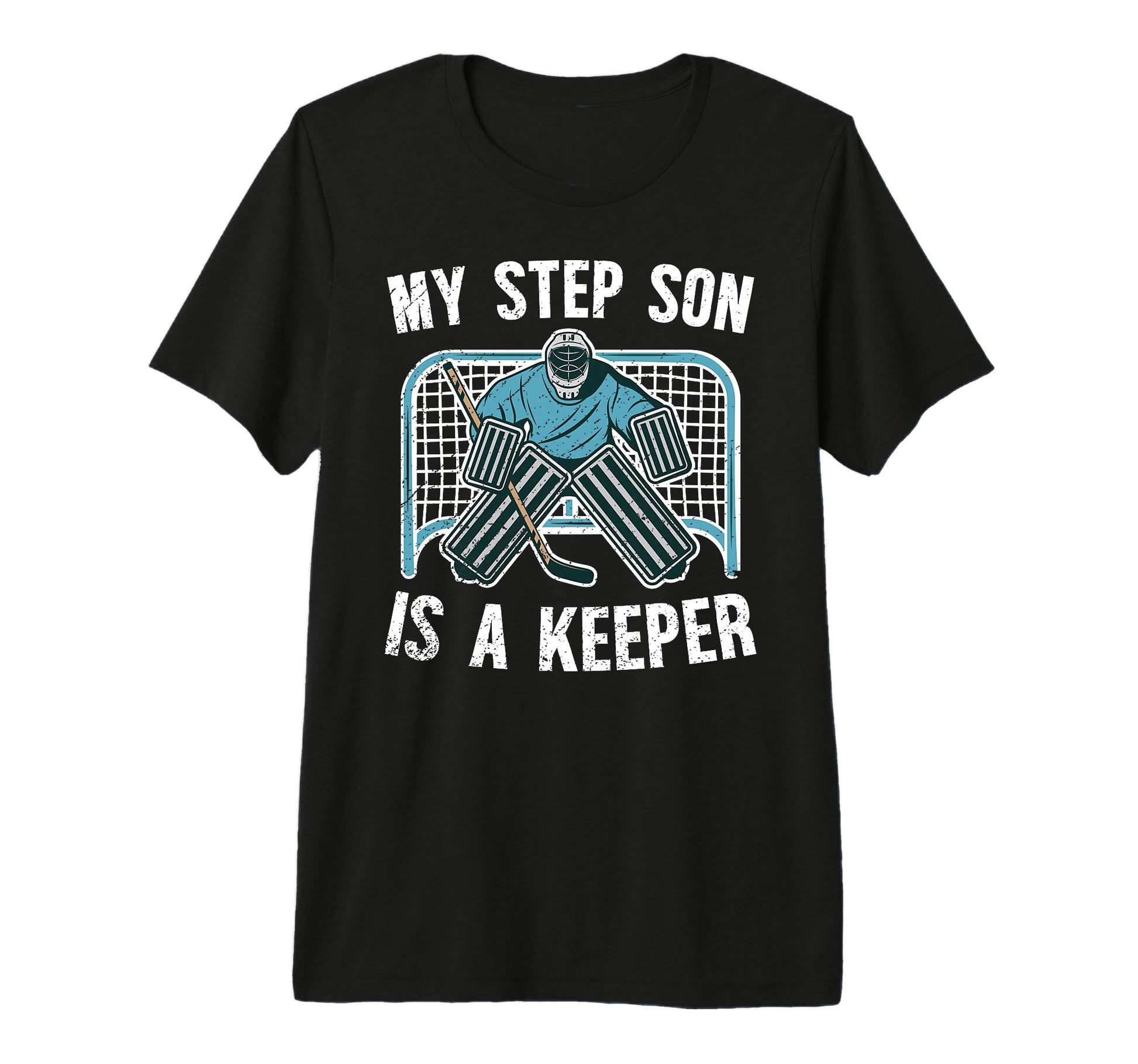 Mens Hockey Keeper Step Dad Hockey Goalie T-Shirt - Novelty Apparel Unisex - T-Shirt, Sweatshirt, Hoodie