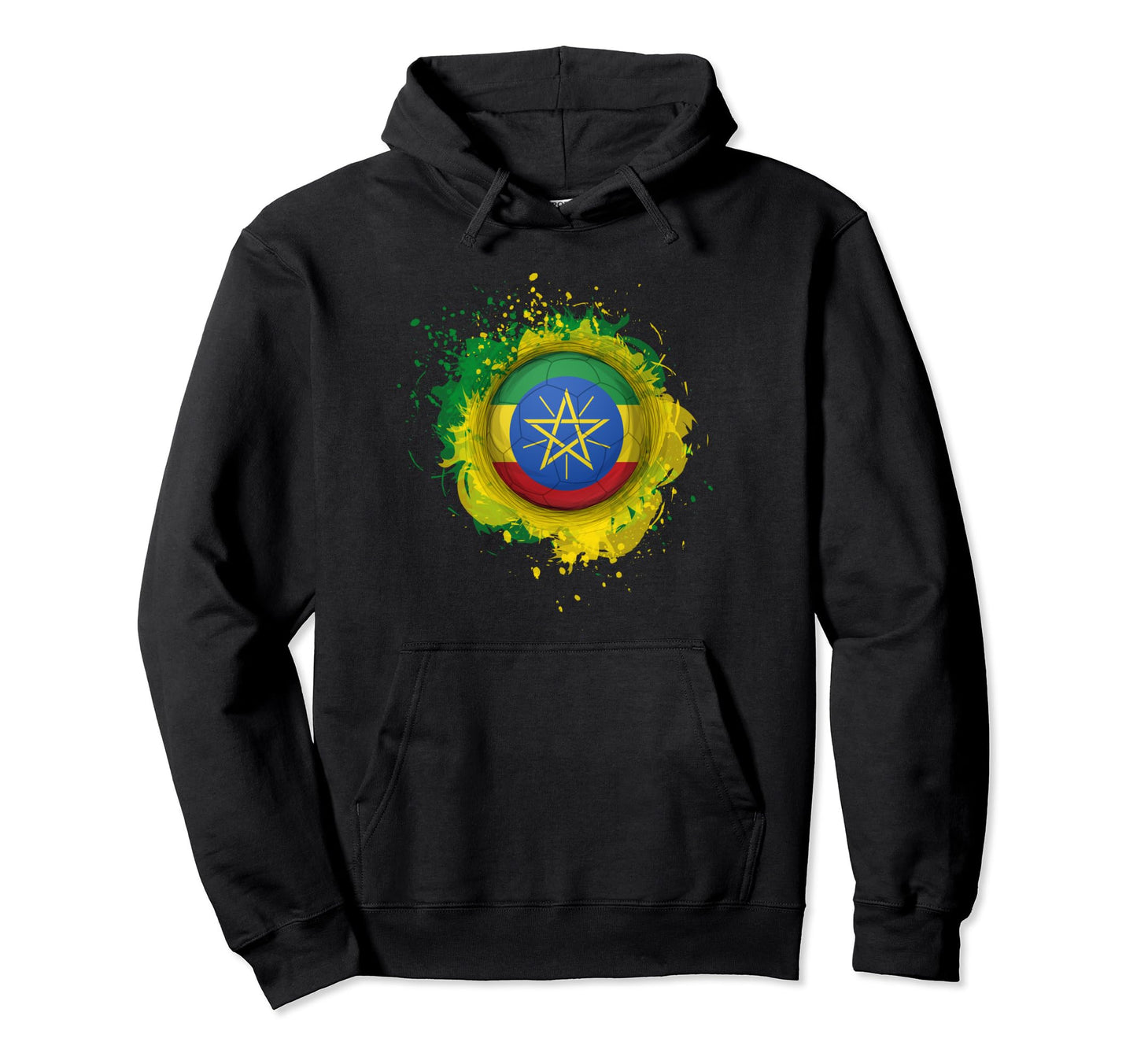 Proud Heritage Ethiopia Flag Soccer Ball Hoodie - Unique Graphic Men Women - T-Shirt, Sweatshirt, Hoodie