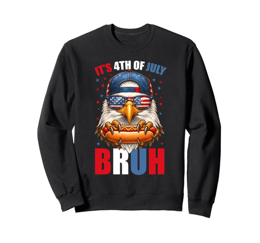 American Flag Bald Eagle Hotdog Sweatshirt - Fun Novelty Design Unisex - T-Shirt, Sweatshirt, Hoodie
