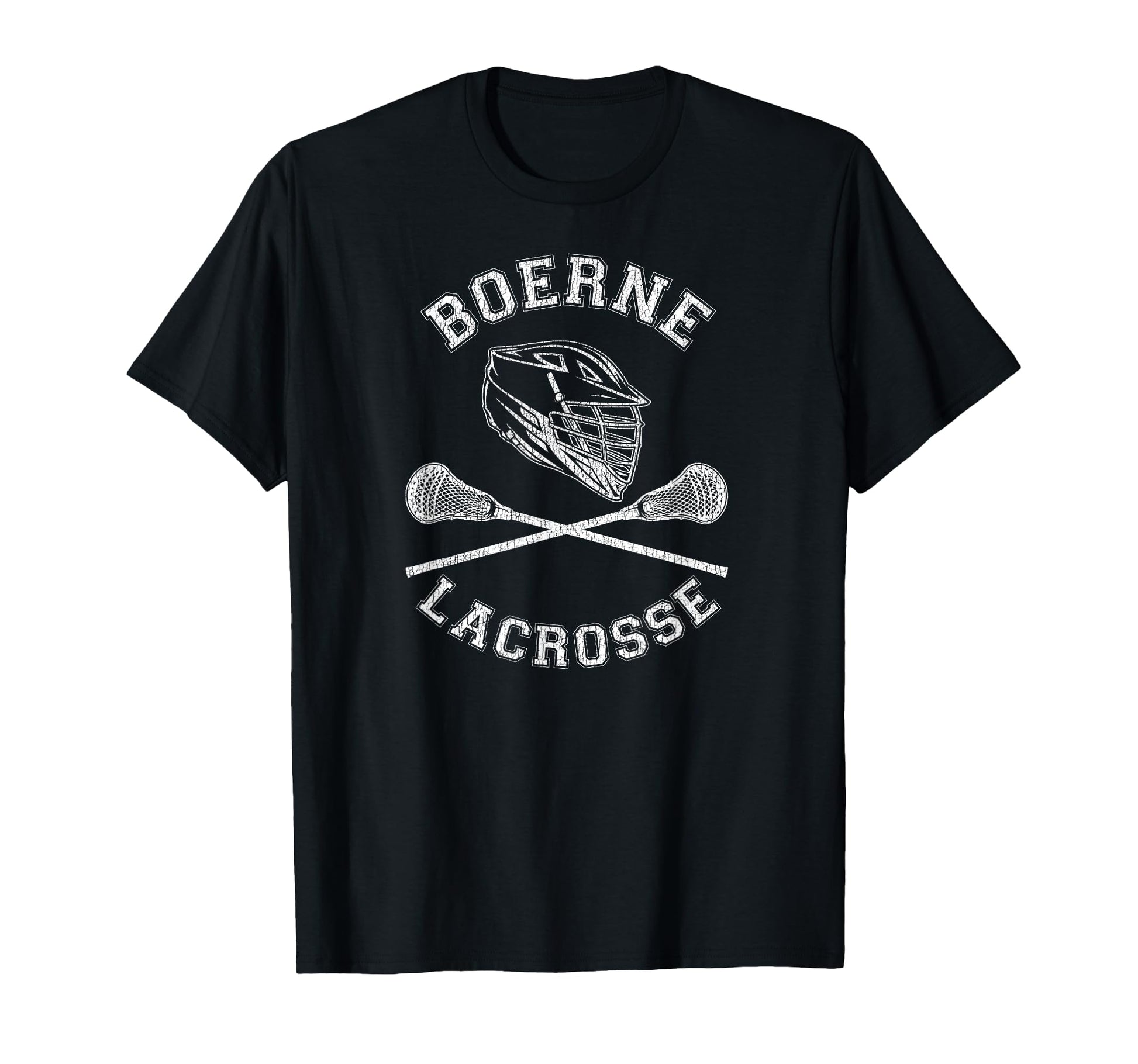 Boerne Lacrosse Distressed Lax T-Shirt - Unique Graphic Men Women - T-Shirt, Sweatshirt, Hoodie