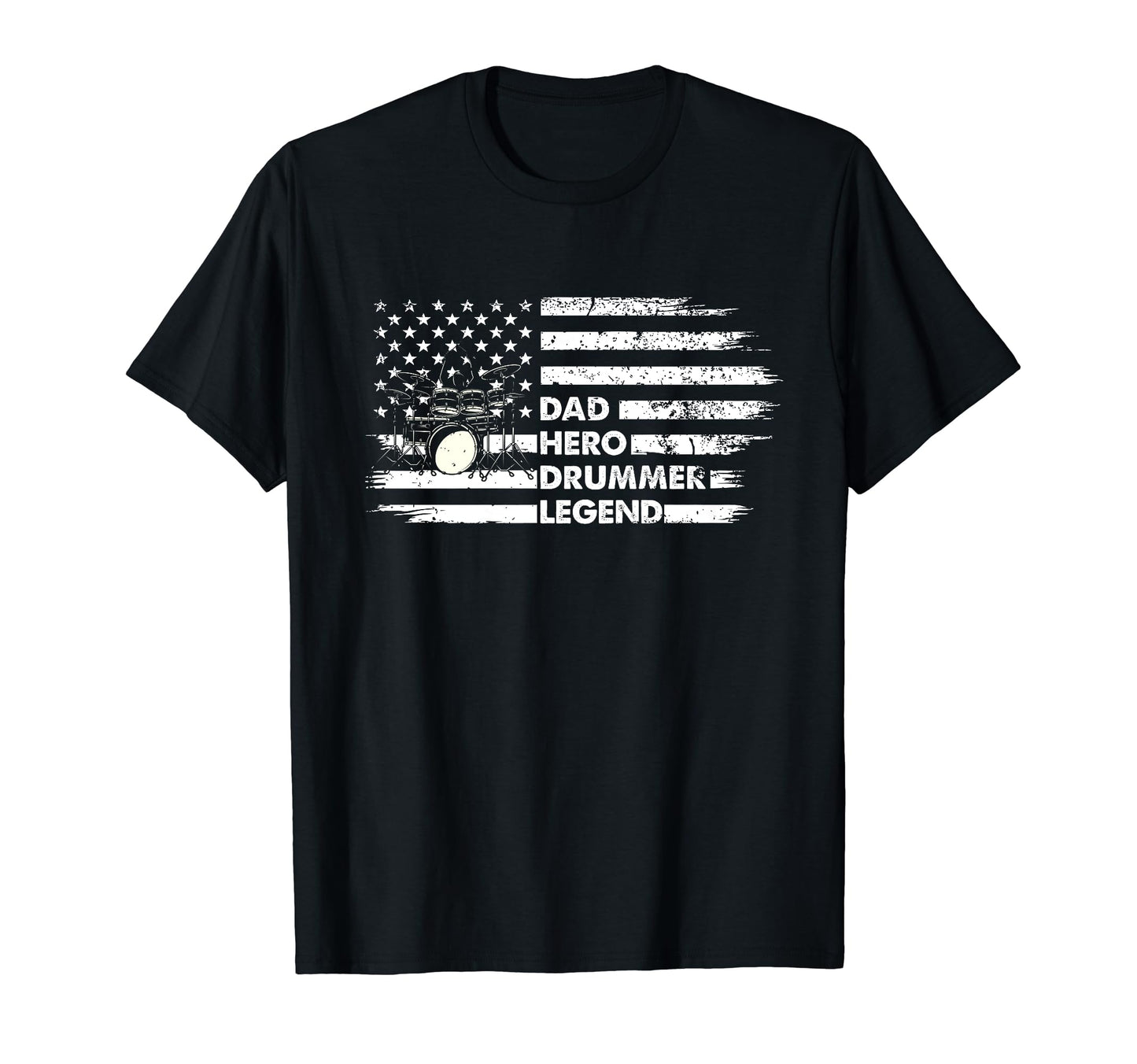 Distressed Drum Set Dad Hero Drummer T-Shirt - Novelty Apparel Unisex - T-Shirt, Sweatshirt, Hoodie