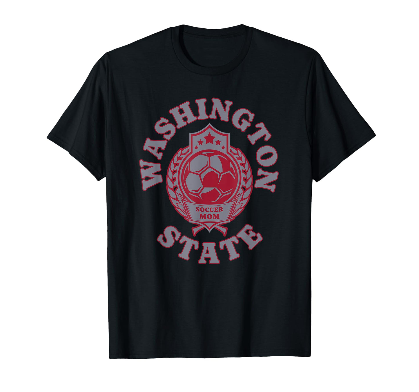 Red And Gray Washington Soccer Mom T-Shirt - Unique Graphic Unisex - T-Shirt, Sweatshirt, Hoodie
