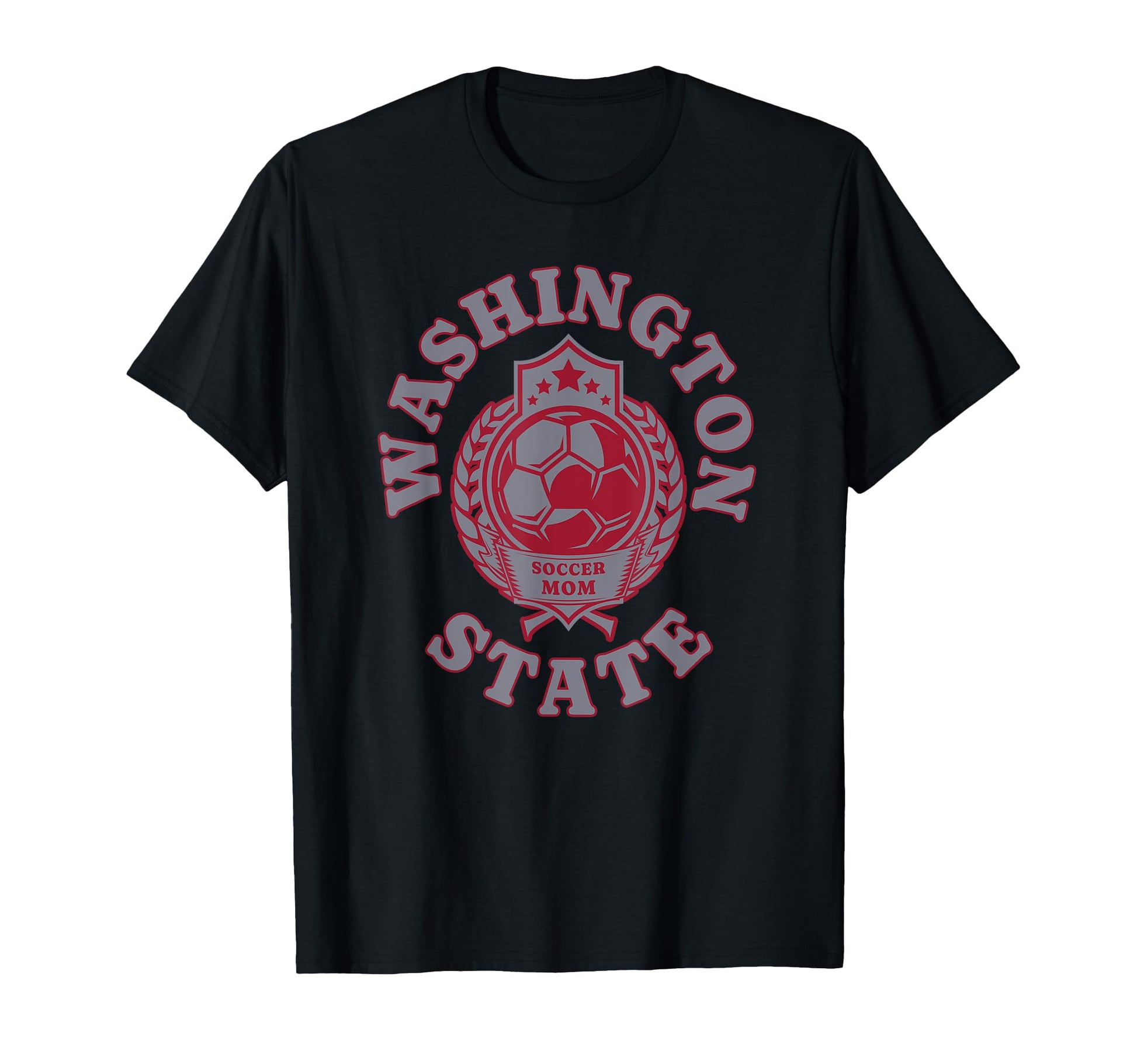 Red And Gray Washington Soccer Mom T-Shirt - Unique Graphic Unisex - T-Shirt, Sweatshirt, Hoodie
