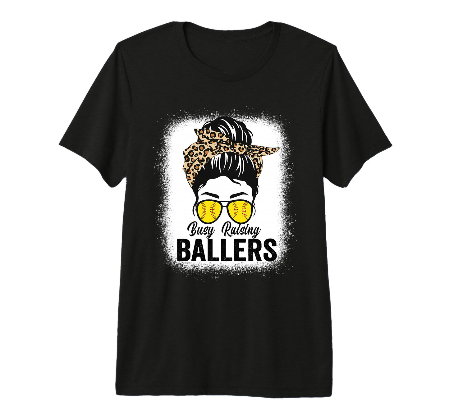 Busy Raising Ballers Softball Messy T-Shirt - Custom Art Print Men Women - T-Shirt, Sweatshirt, Hoodie