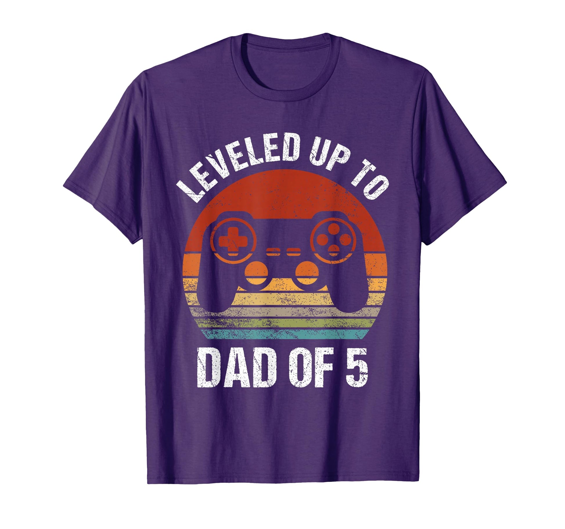 Leveled Up To Dad 5 Gamer Dad T-Shirt - Custom Art Print for Adults - T-Shirt, Sweatshirt, Hoodie