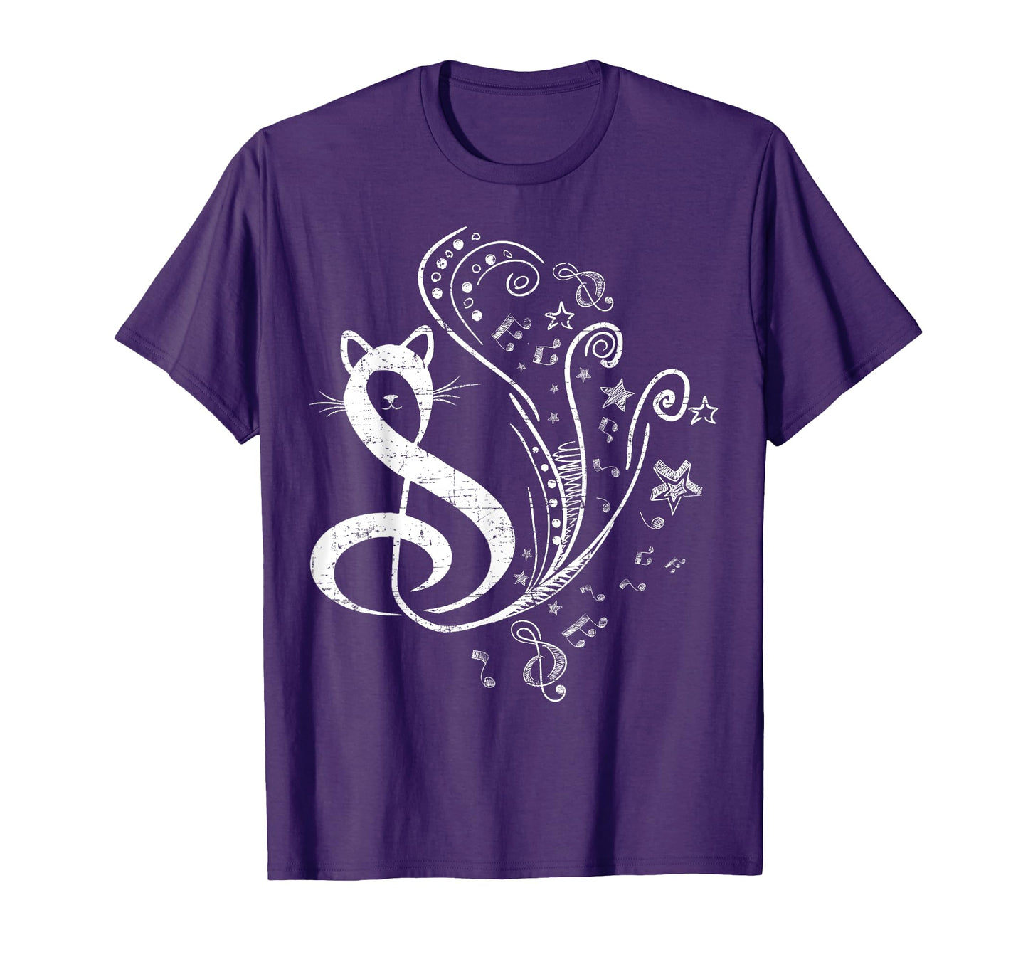 Cat Treble Clef Symbol Music Cats Lover T-Shirt - Graphic Print Unisex - T-Shirt, Sweatshirt, Hoodie