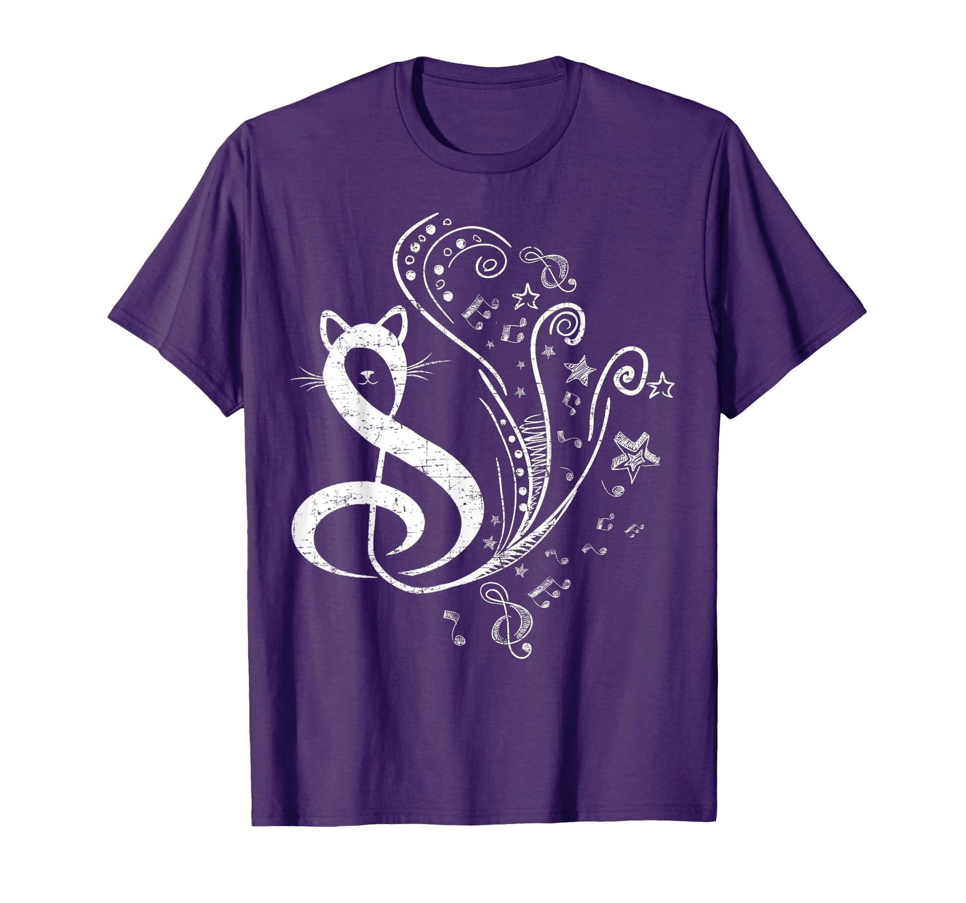 Cat Treble Clef Symbol Music Cats Lover T-Shirt - Graphic Print Unisex - T-Shirt, Sweatshirt, Hoodie