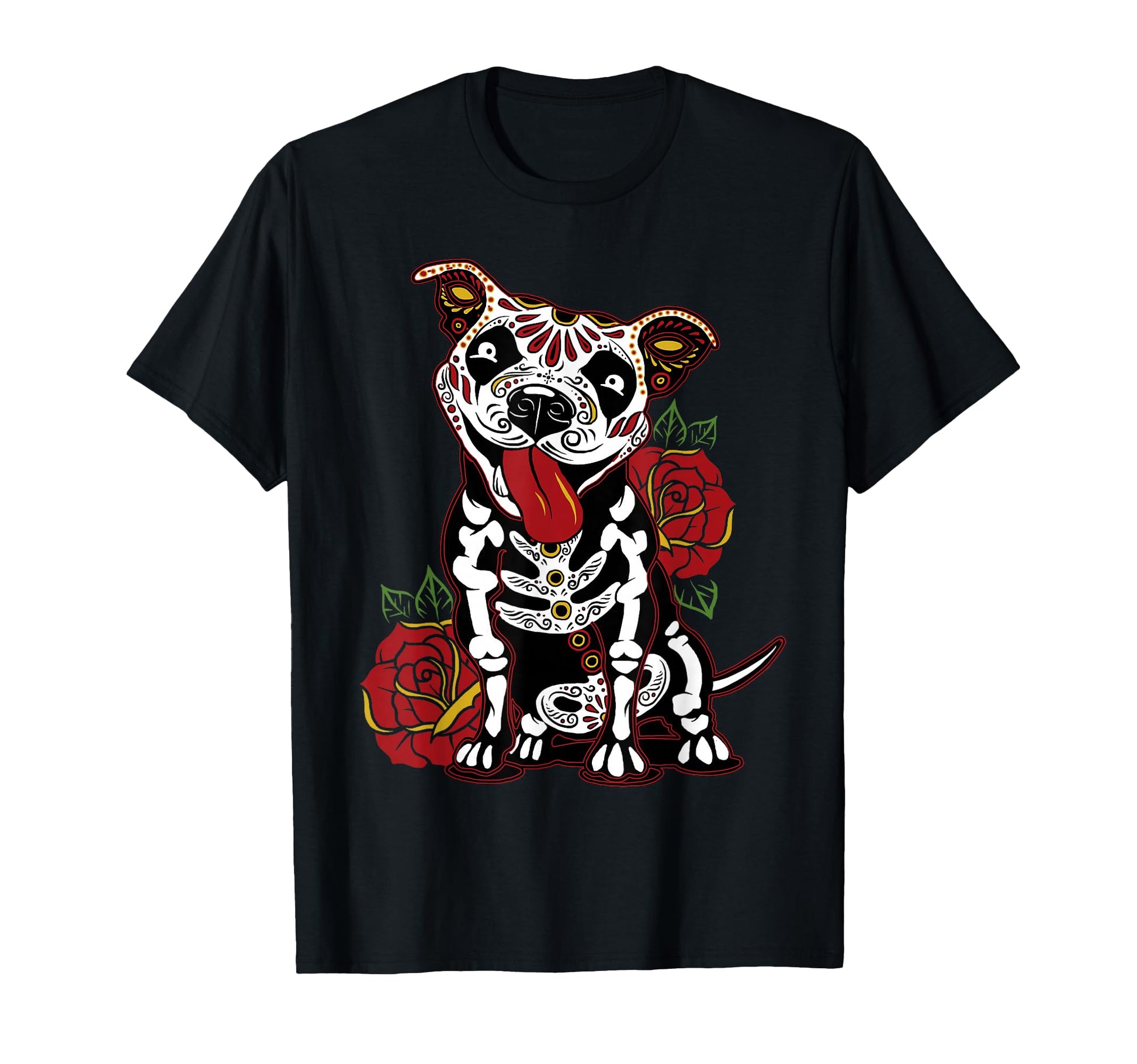 Pitbull Sugar Skull Shirts Pitbull T-Shirt - Fun Novelty Design Men Women - T-Shirt, Sweatshirt, Hoodie