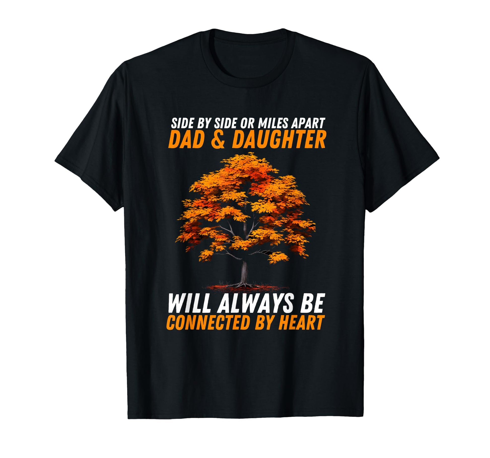 Dad Daughter Connected Heart Autumn T-Shirt - Aesthetic Graphic Men Women - T-Shirt, Sweatshirt, Hoodie