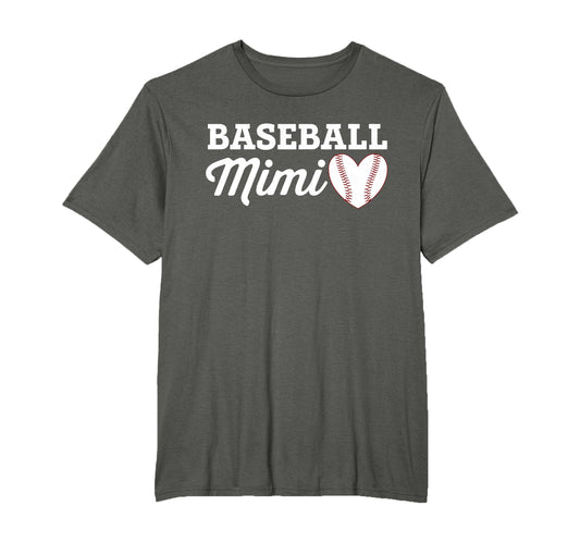 Baseball Mimi Love Heart Baseball Sports T-Shirt - Aesthetic Graphic Unisex - T-Shirt, Sweatshirt, Hoodie