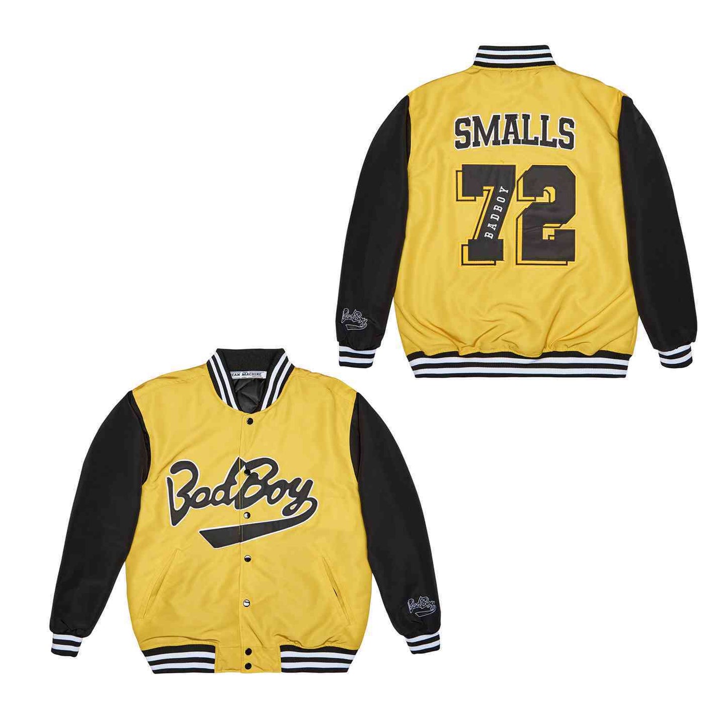 72# YELLOW AND BLACK BADBOY SATIN JACKET College Football Jersey football jersey product view 1