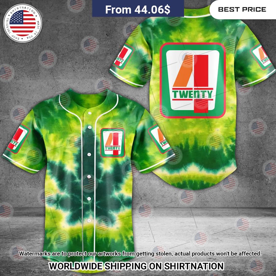 7E 420 Tiedye Baseball Jersey baseball jersey product view 1
