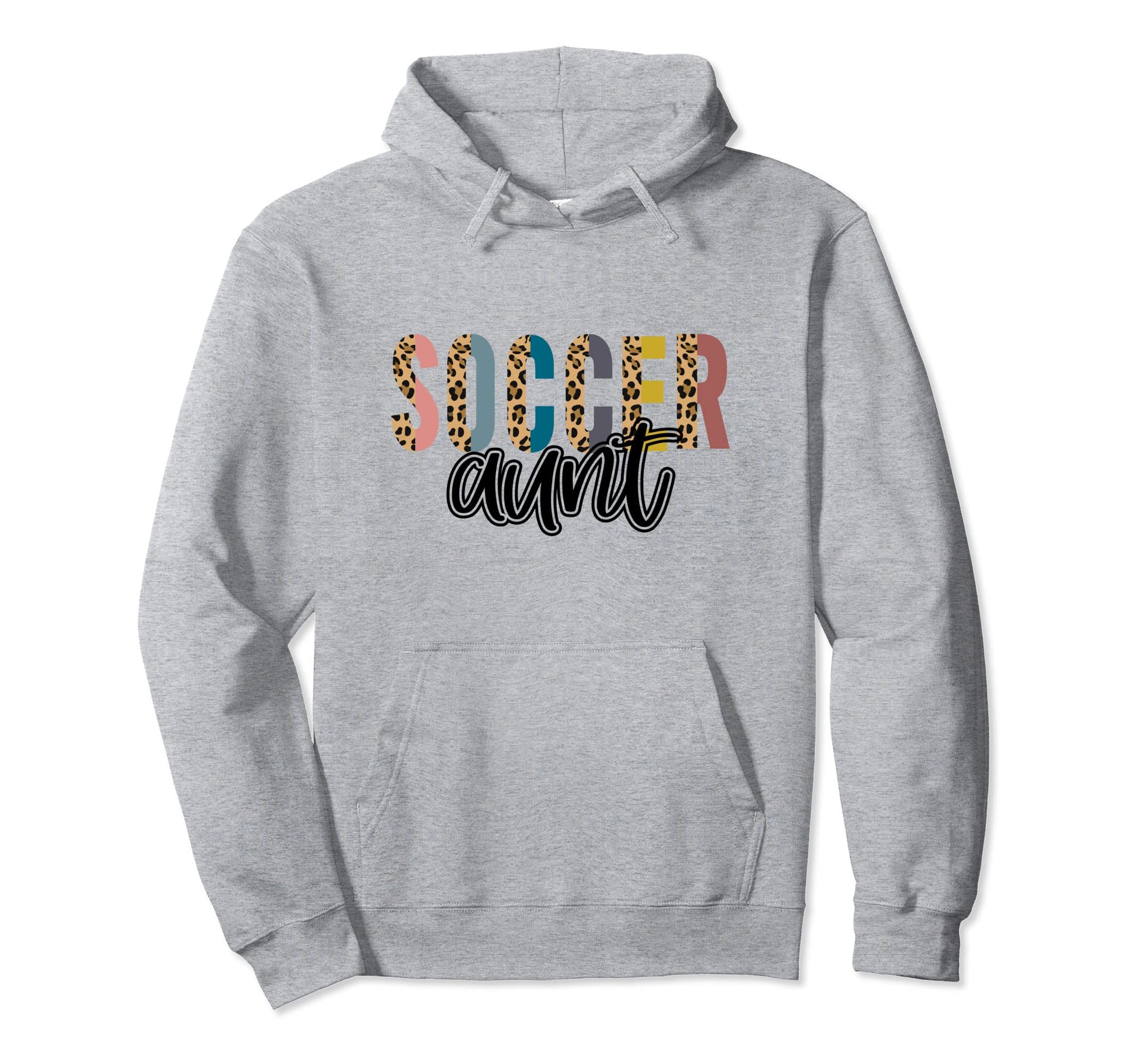 Soccer Aunt Leopard Cheetah Trendy Hoodie - Minimalist Print for Adults - T-Shirt, Sweatshirt, Hoodie