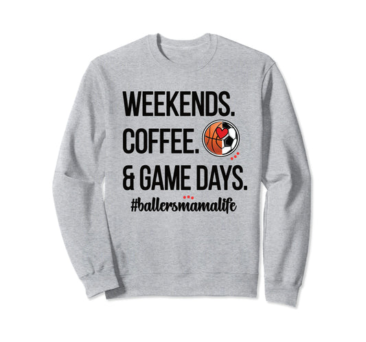 Baller Mama Proud Soccer Basketball Sweatshirt - Minimalist Print Unisex - T-Shirt, Sweatshirt, Hoodie