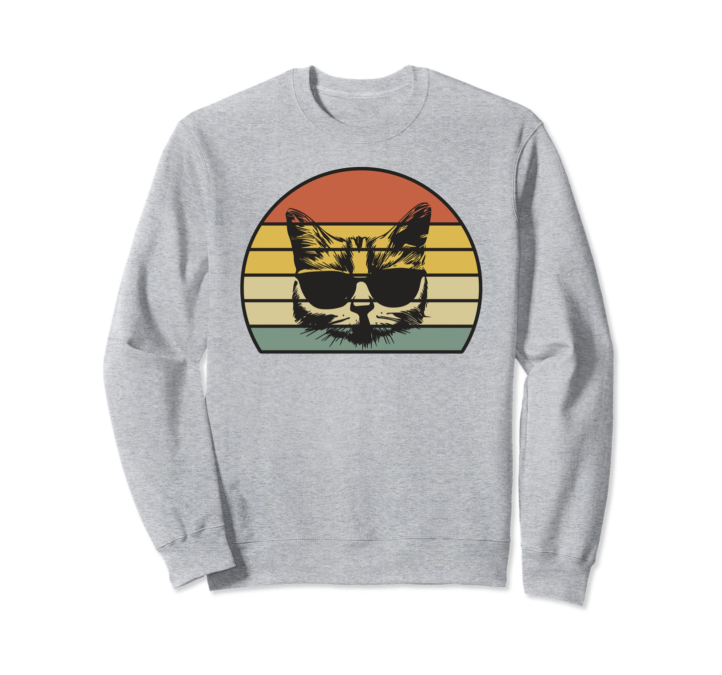 Funny Cat Face Sunglasses Dad Sweatshirt - Casual Everyday Wear Men Women - T-Shirt, Sweatshirt, Hoodie