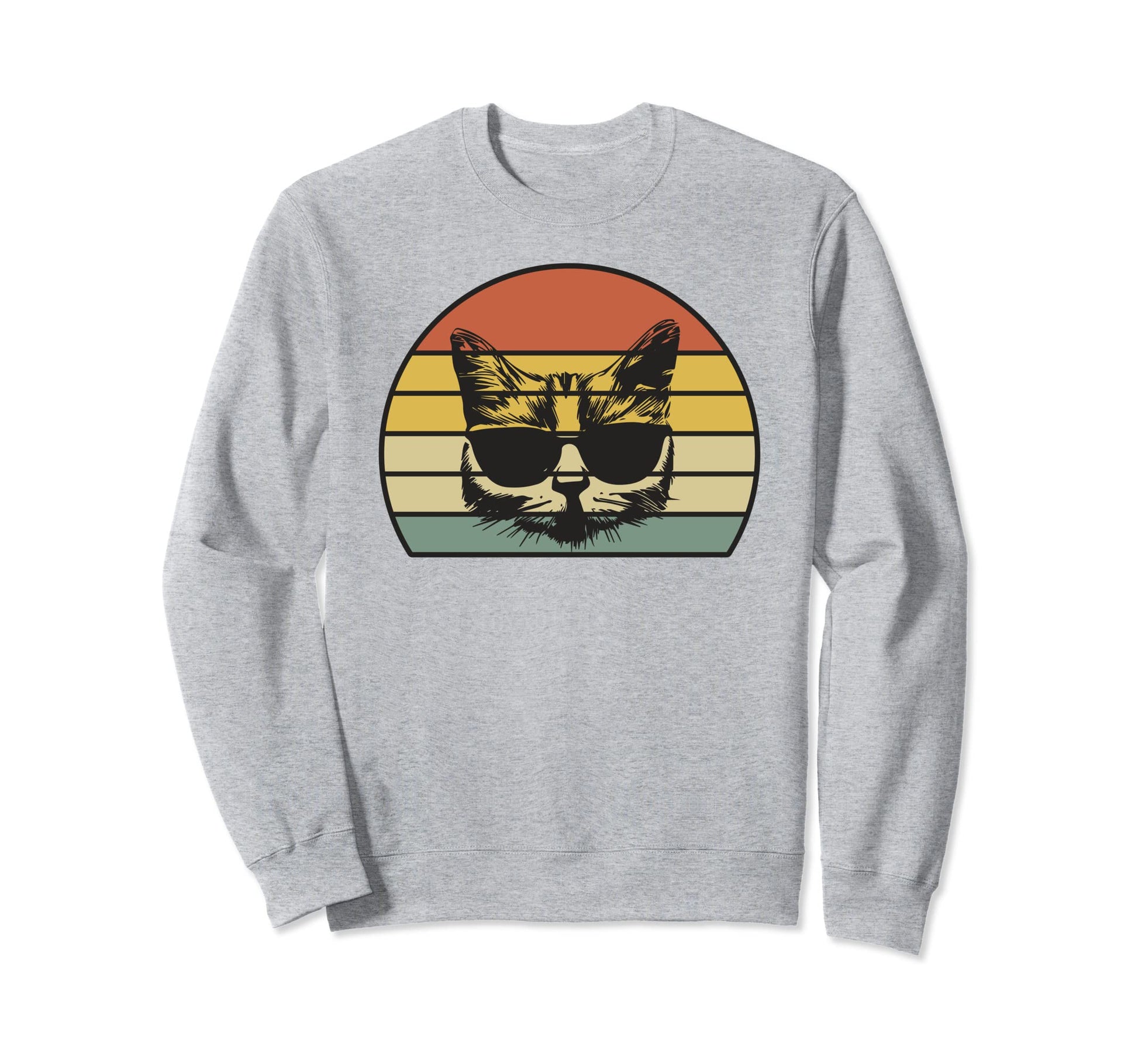 Funny Cat Face Sunglasses Dad Sweatshirt - Casual Everyday Wear Men Women - T-Shirt, Sweatshirt, Hoodie