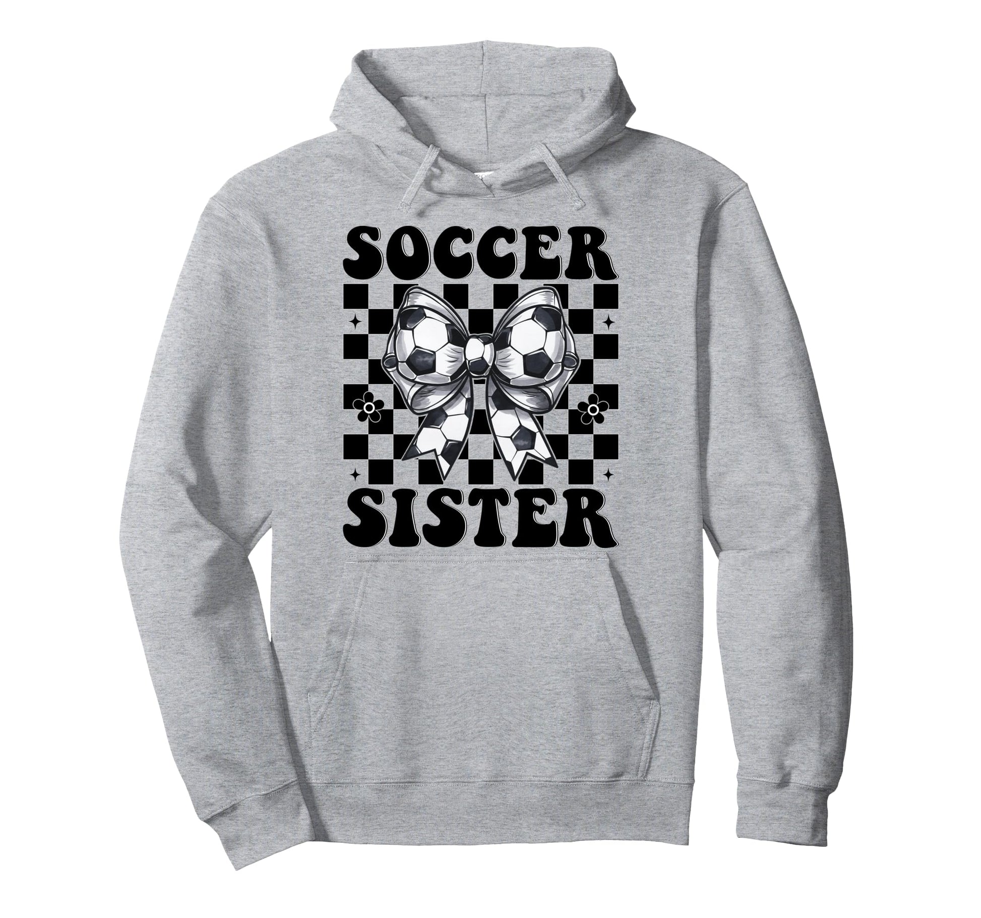 Soccer Sister Soccer Coquette Bow Hoodie - Trendy Graphic for Adults - T-Shirt, Sweatshirt, Hoodie
