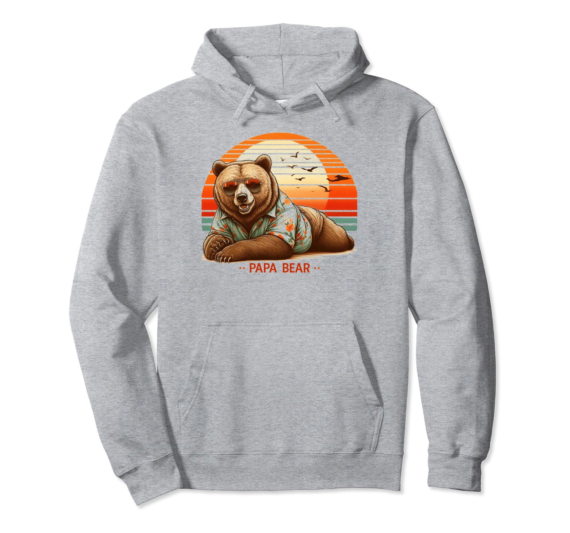 Papa Bear Sunglasses Funny Bear Dad Hoodie - Minimalist Print Men Women - T-Shirt, Sweatshirt, Hoodie