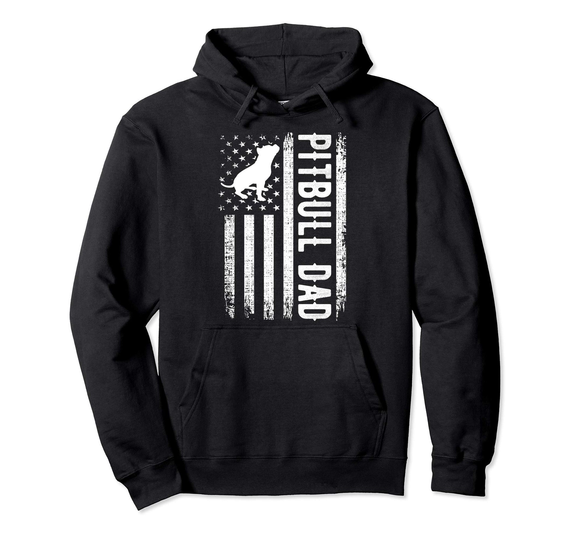 Mens Pitbull Dad Us Flag Pitbull Bully Dog Hoodie - Novelty Apparel Unisex - T-Shirt, Sweatshirt, Hoodie