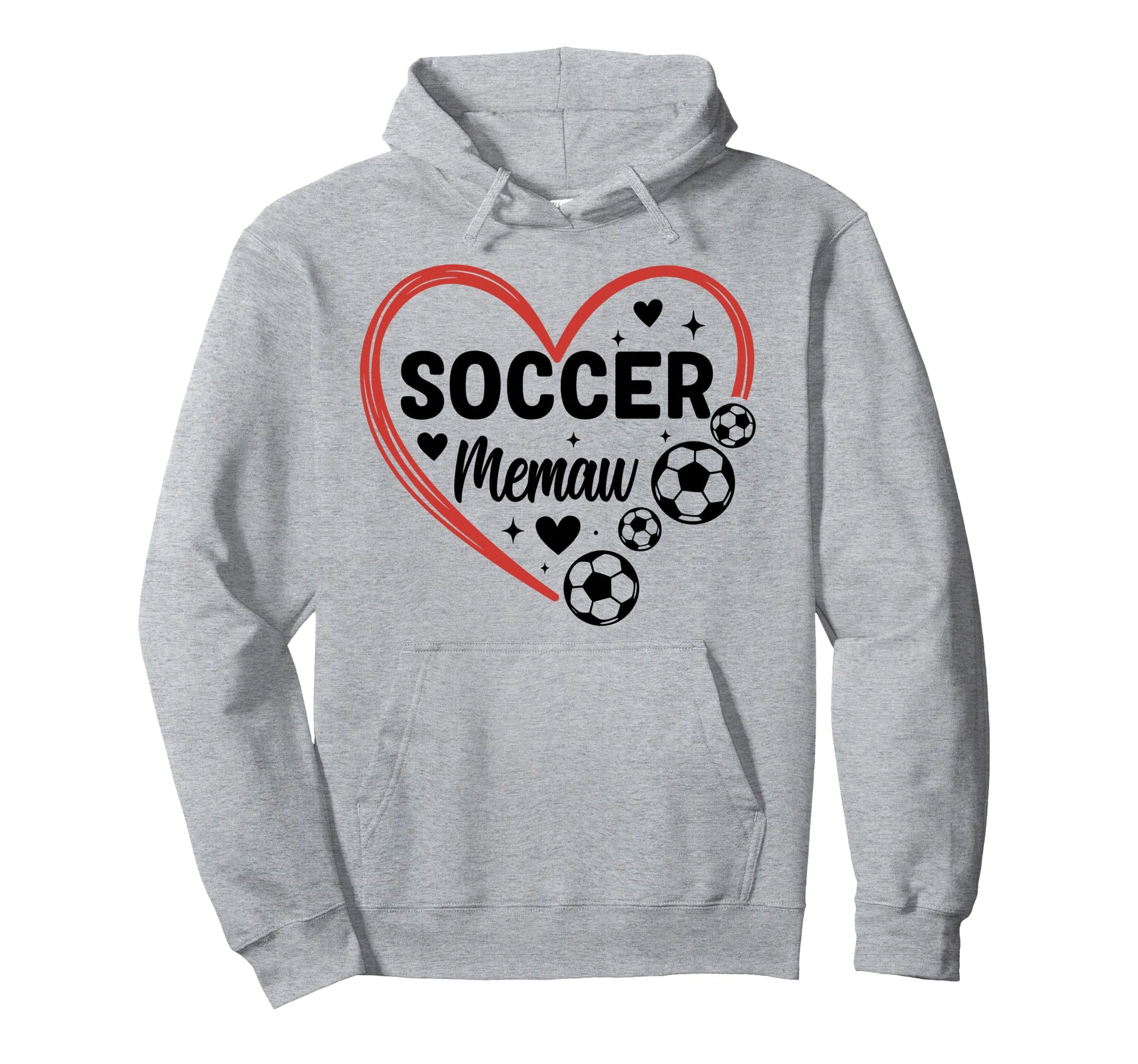 Soccer Memaw Heart Soccer Player Memaw Hoodie - Minimalist Print for Adults - T-Shirt, Sweatshirt, Hoodie