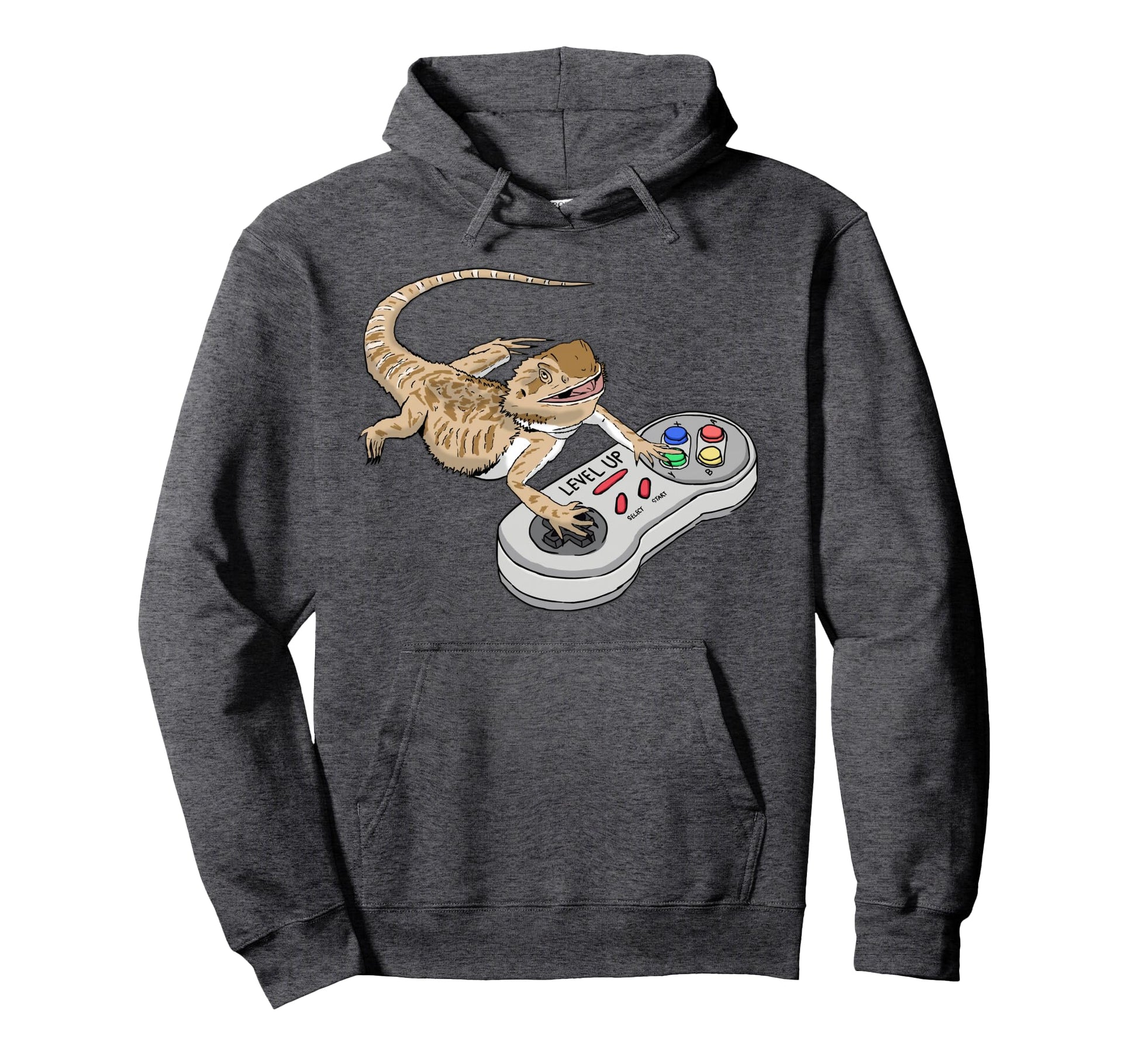 Bearded Dragon Playing Video Game Hoodie - Unique Graphic for Adults - T-Shirt, Sweatshirt, Hoodie