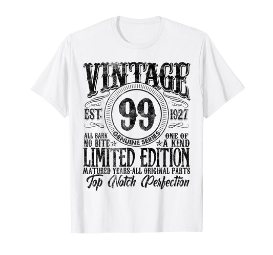 99 Year Old Gifts 1927 99Th Birthday T-Shirt - Aesthetic Graphic for Adults - T-Shirt, Sweatshirt, Hoodie