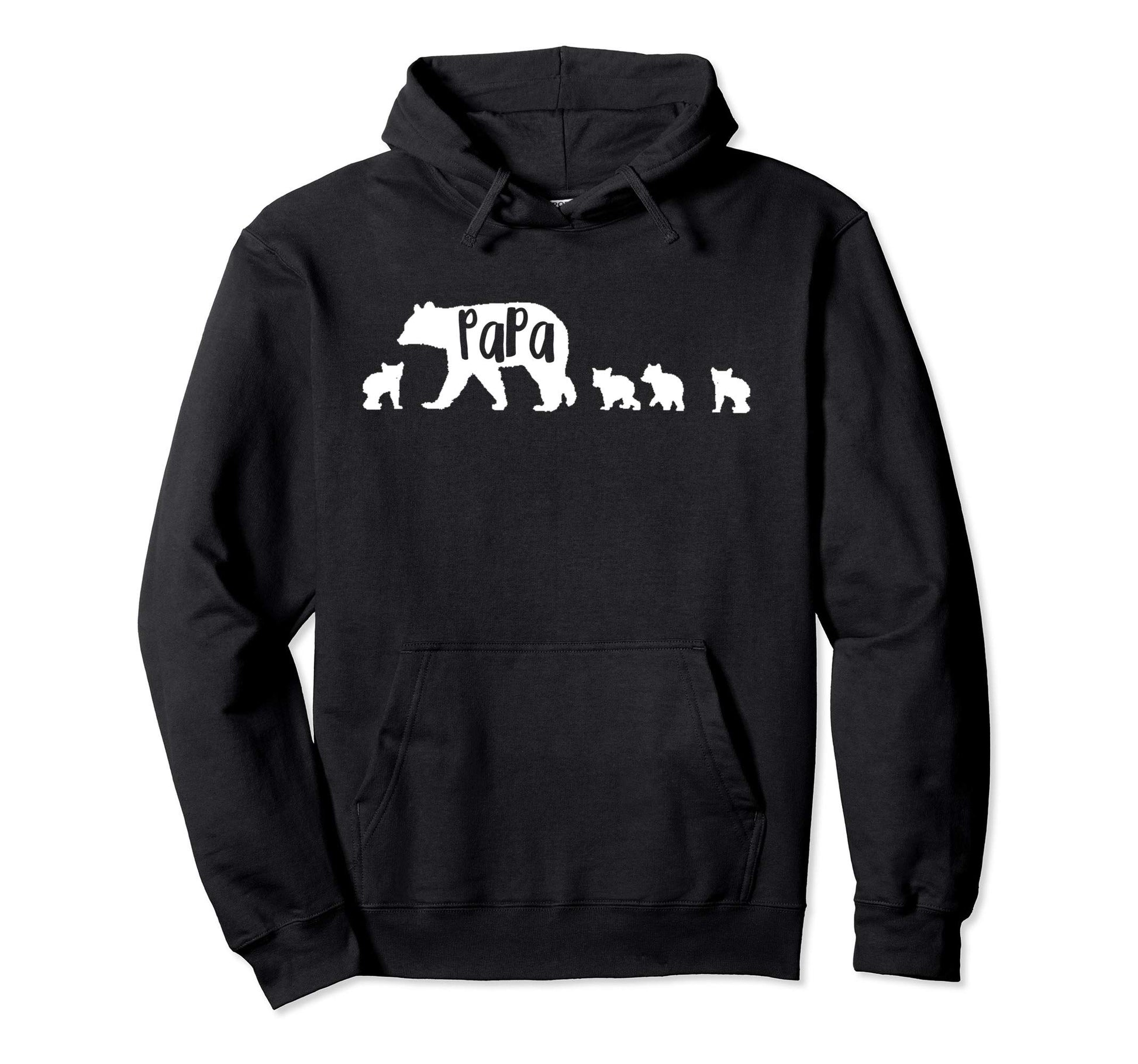 Papa Bear Dad Father 4 Four Cubs Hoodie - Fun Novelty Design Men Women - T-Shirt, Sweatshirt, Hoodie