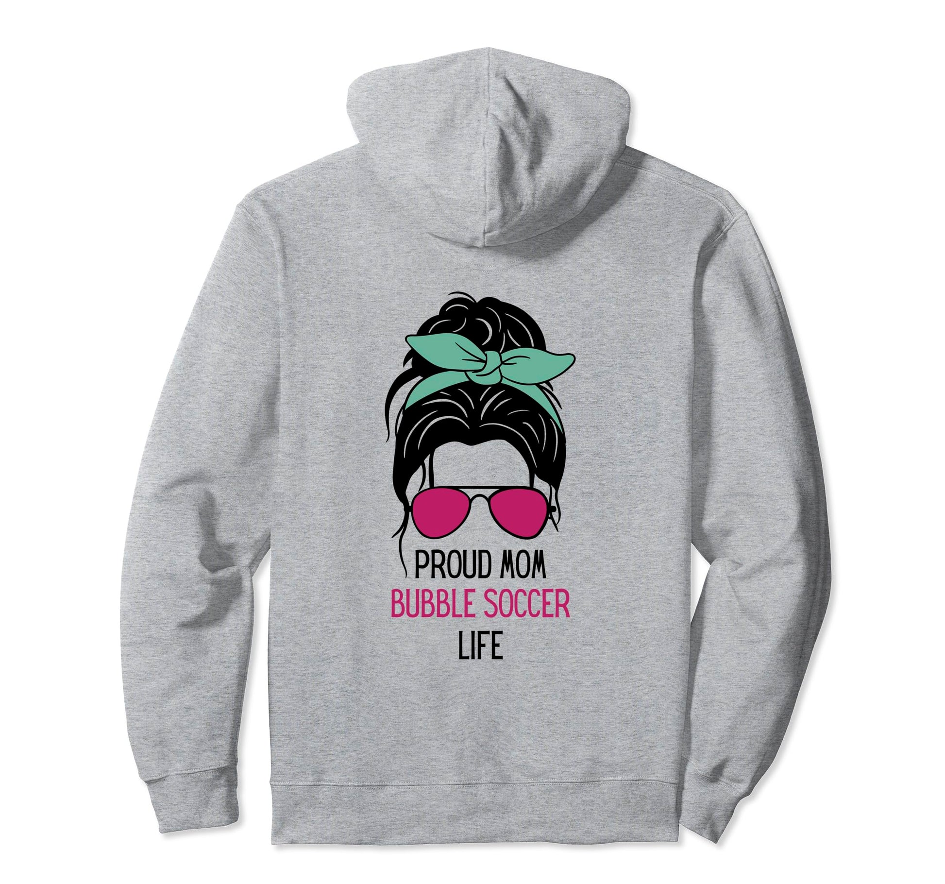Bubble Soccer Mom Outfit Messy Hair Hoodie - Minimalist Print Men Women - T-Shirt, Sweatshirt, Hoodie