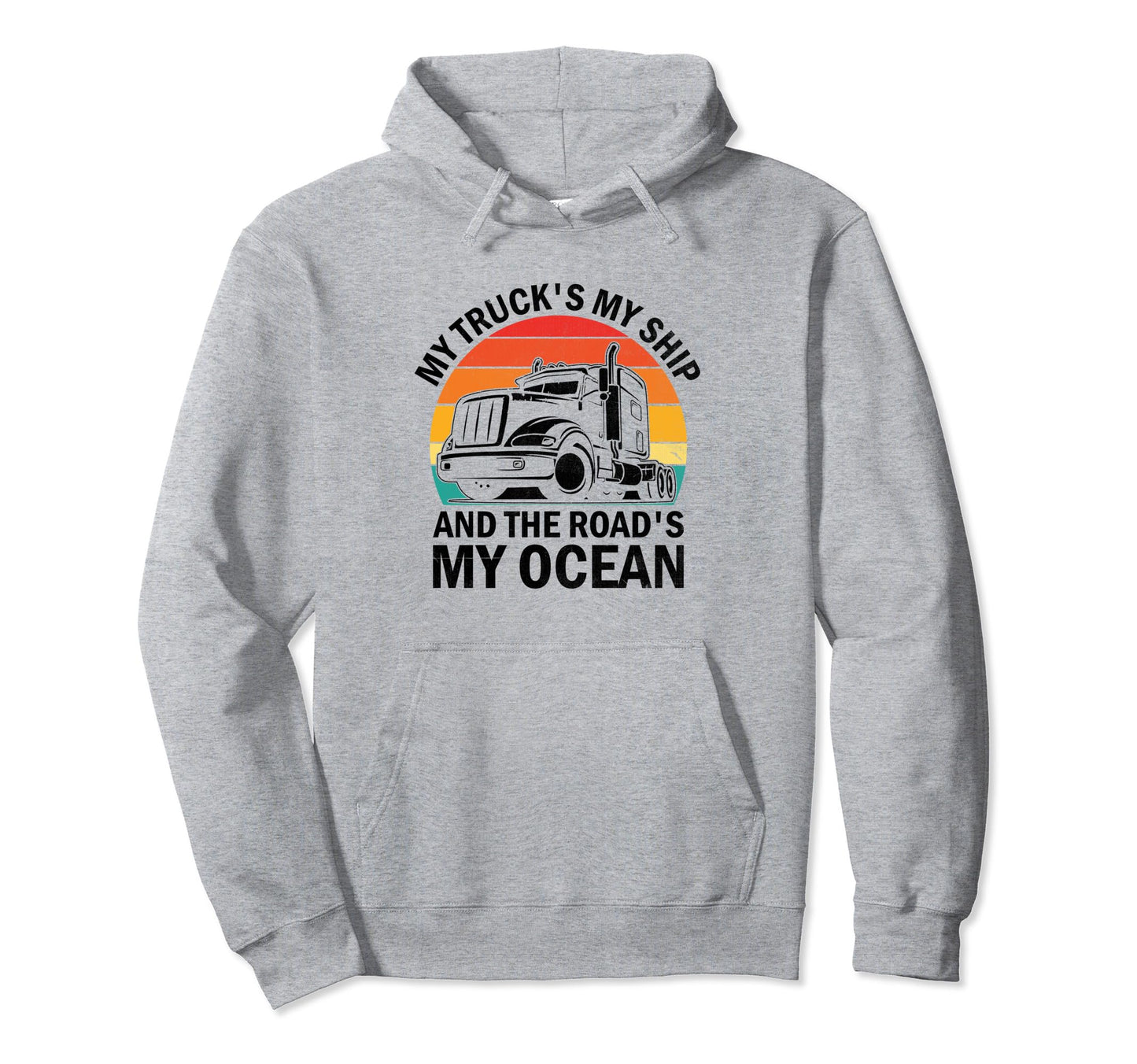 Trucker Driving Dad Trucker Father Truck Hoodie - Unique Graphic Men Women - T-Shirt, Sweatshirt, Hoodie