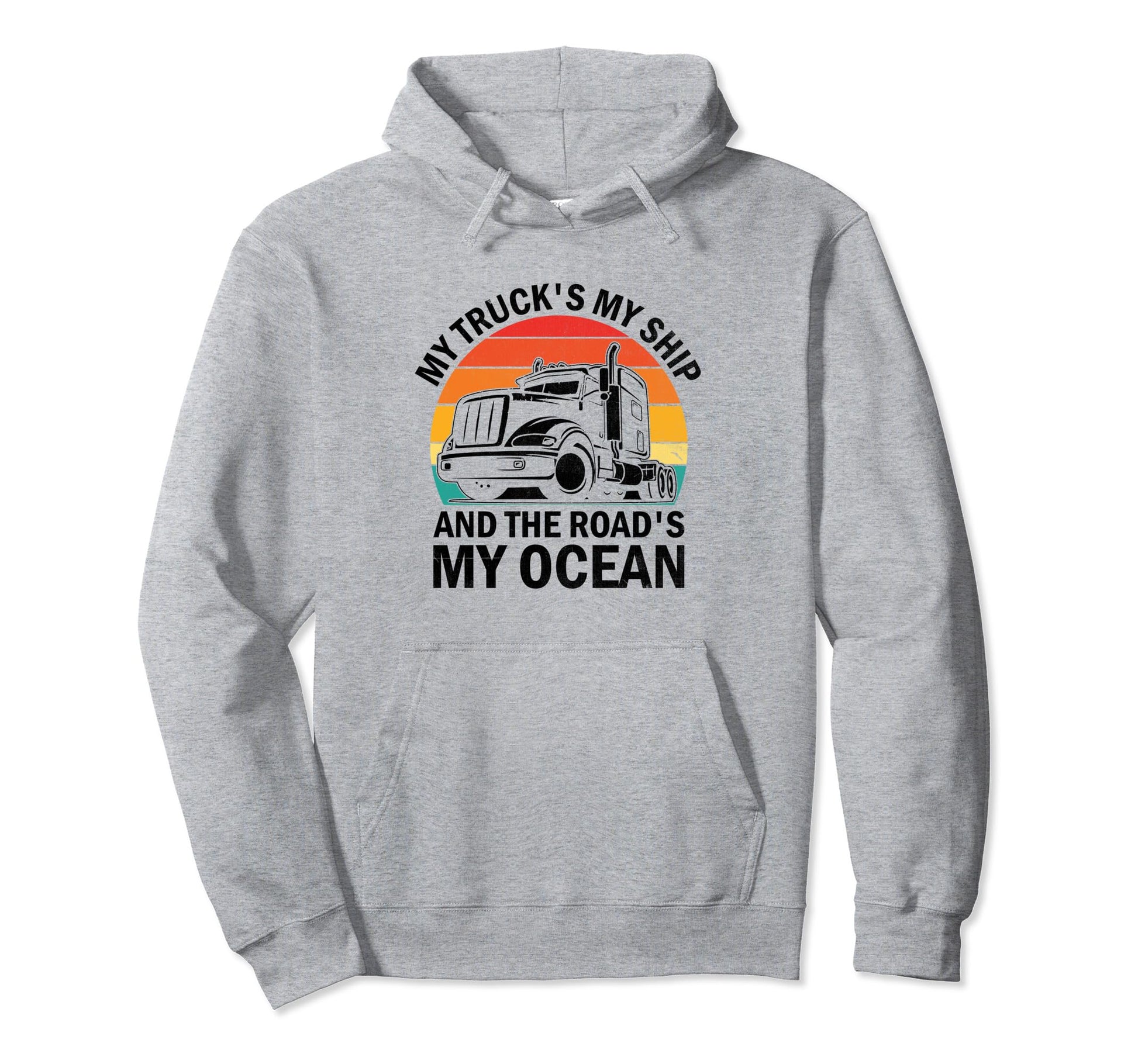 Trucker Driving Dad Trucker Father Truck Hoodie - Unique Graphic Men Women - T-Shirt, Sweatshirt, Hoodie