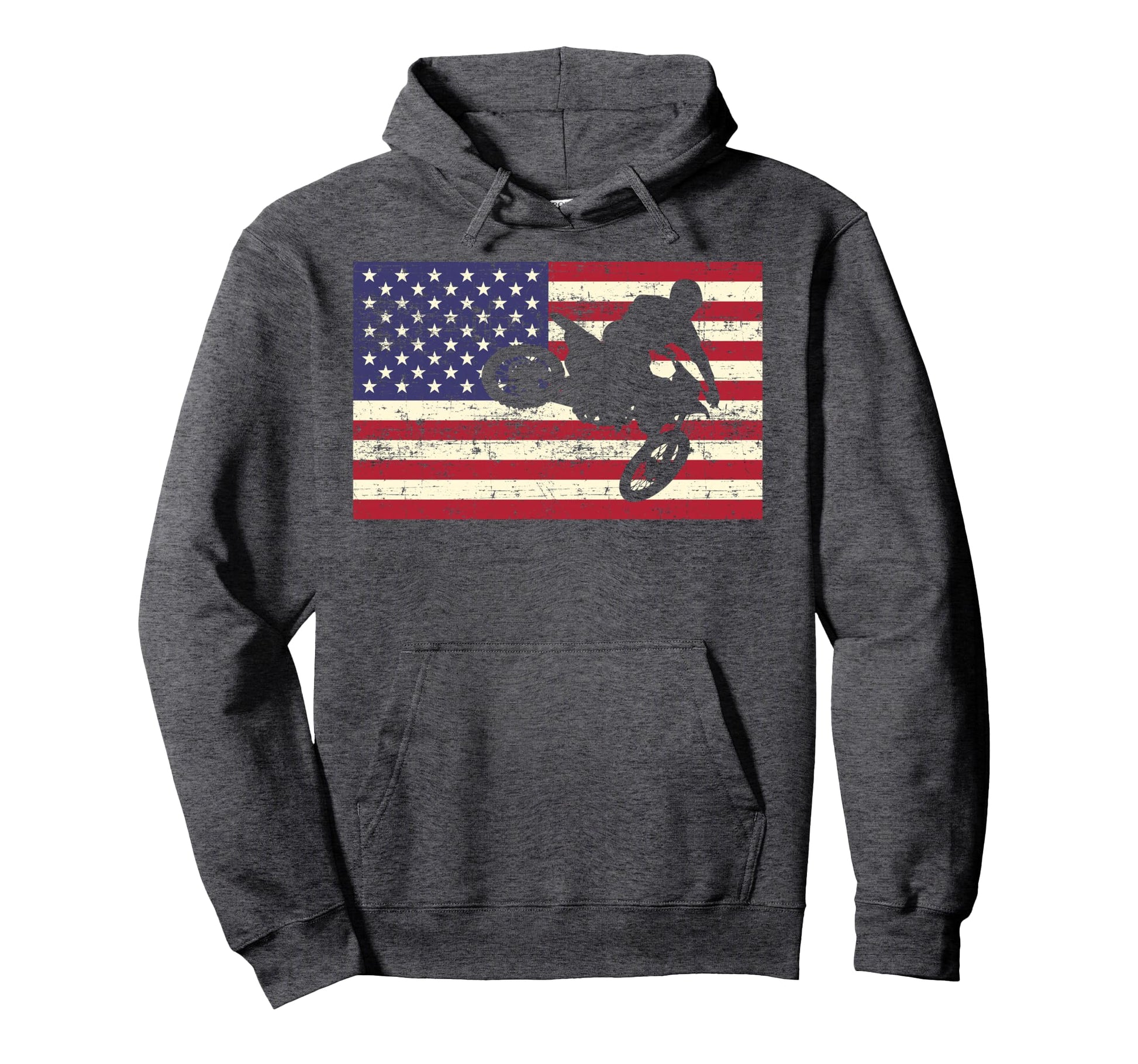 Dirt Bike American Flag Motocross Hoodie - Casual Everyday Wear Unisex - T-Shirt, Sweatshirt, Hoodie