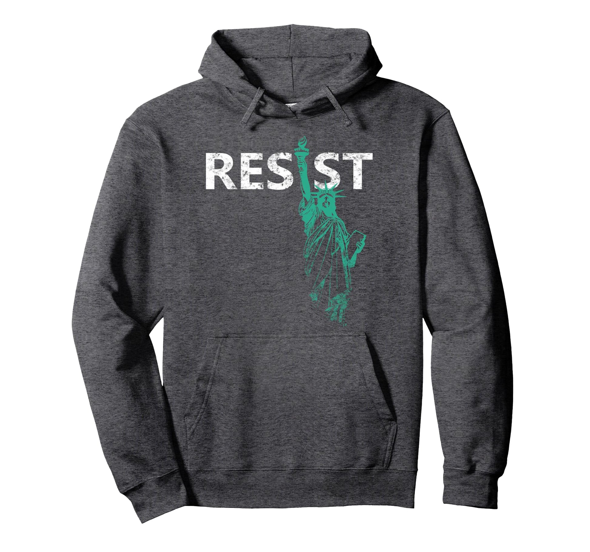 Distressed Statue Liberty Resist Hoodie - Minimalist Print Unisex - T-Shirt, Sweatshirt, Hoodie