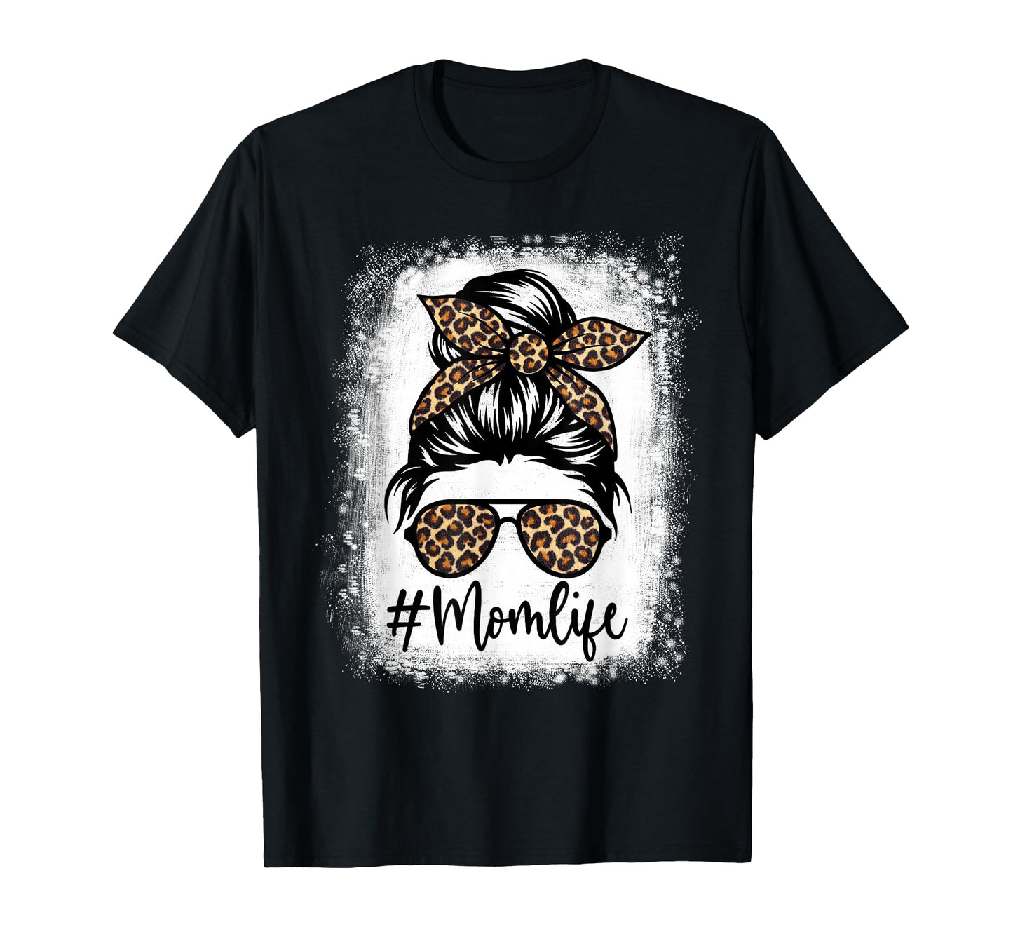 Mom Life Bleached Mom Life Leopard T-Shirt - Minimalist Print for Adults - T-Shirt, Sweatshirt, Hoodie