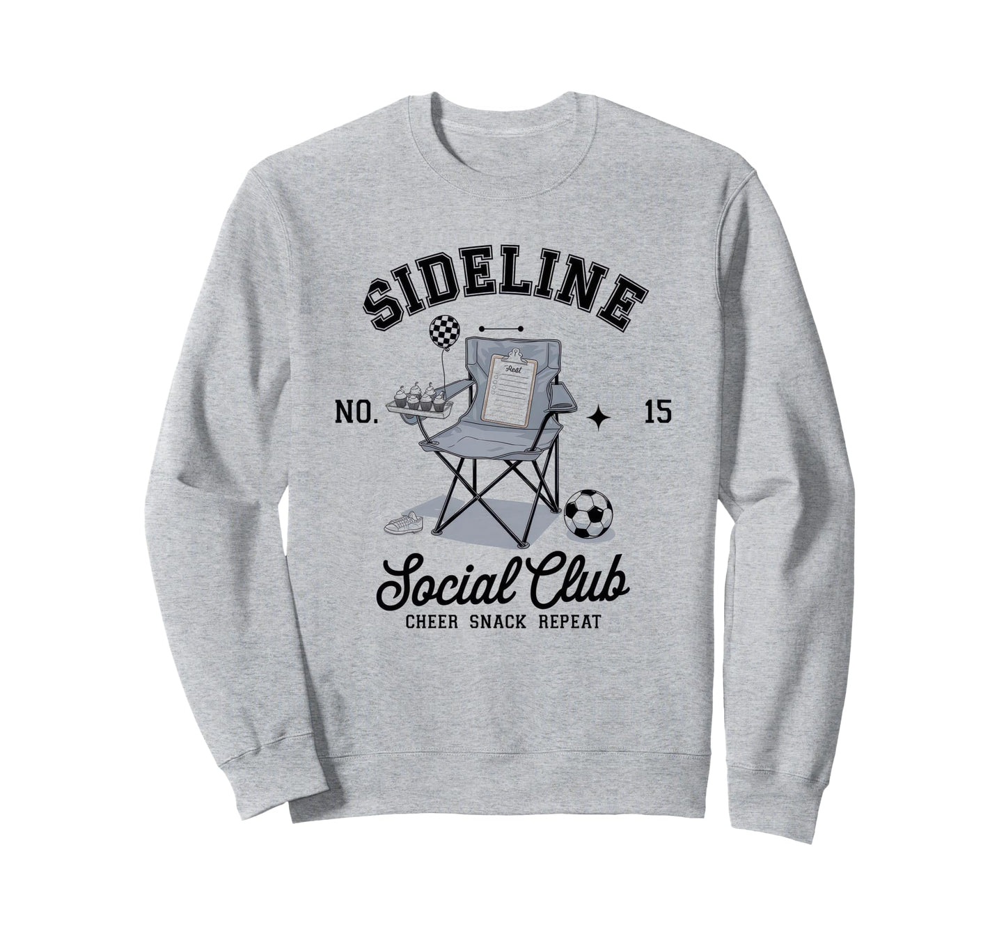 Sideline Social Club Soccer Mom Sweatshirt - Aesthetic Graphic for Adults - T-Shirt, Sweatshirt, Hoodie