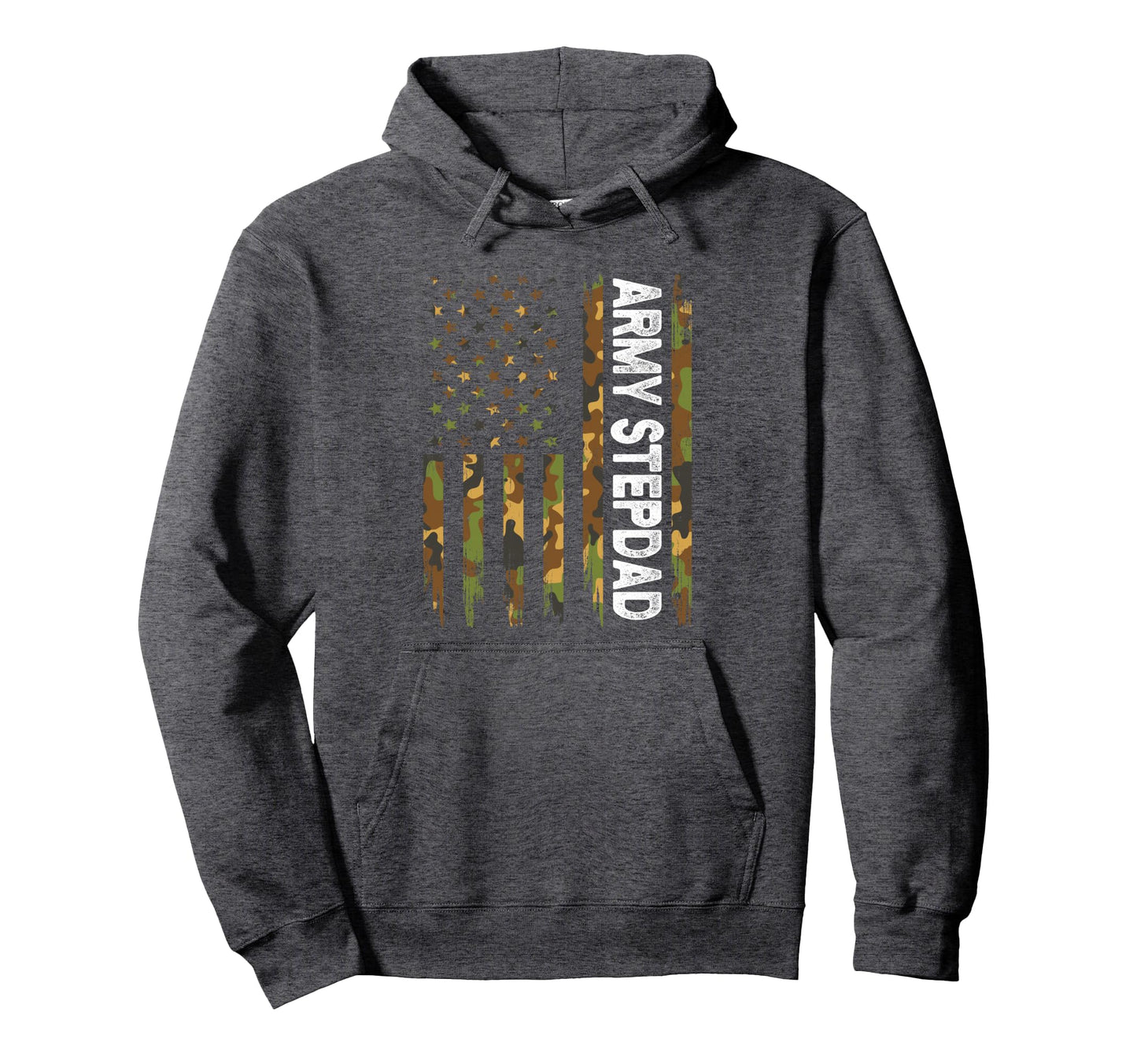 Army Stepdad American Flag Camouflage Hoodie - Trendy Graphic Unisex - T-Shirt, Sweatshirt, Hoodie