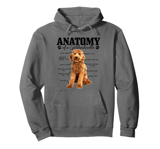 Anatomy Goldendoodle Funny Dog Doodle Hoodie - Custom Art Print for Adults - T-Shirt, Sweatshirt, Hoodie