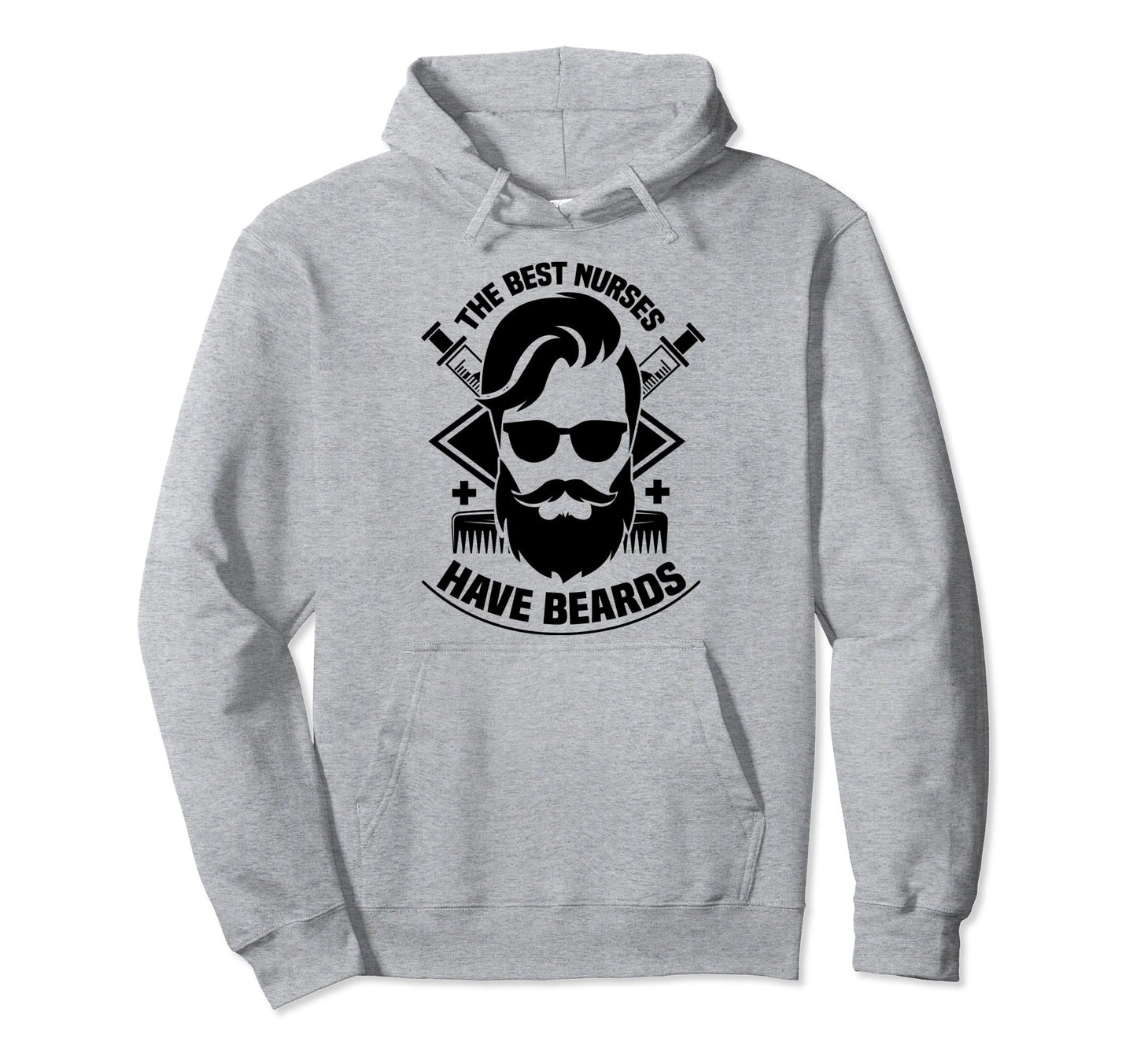 Best Nurses Have Beards Bearded Male Hoodie - Aesthetic Graphic for Adults - T-Shirt, Sweatshirt, Hoodie
