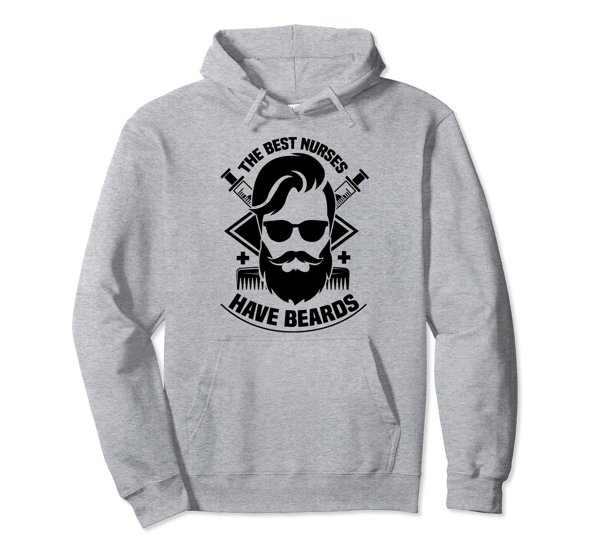 Best Nurses Have Beards Bearded Male Hoodie - Aesthetic Graphic for Adults - T-Shirt, Sweatshirt, Hoodie