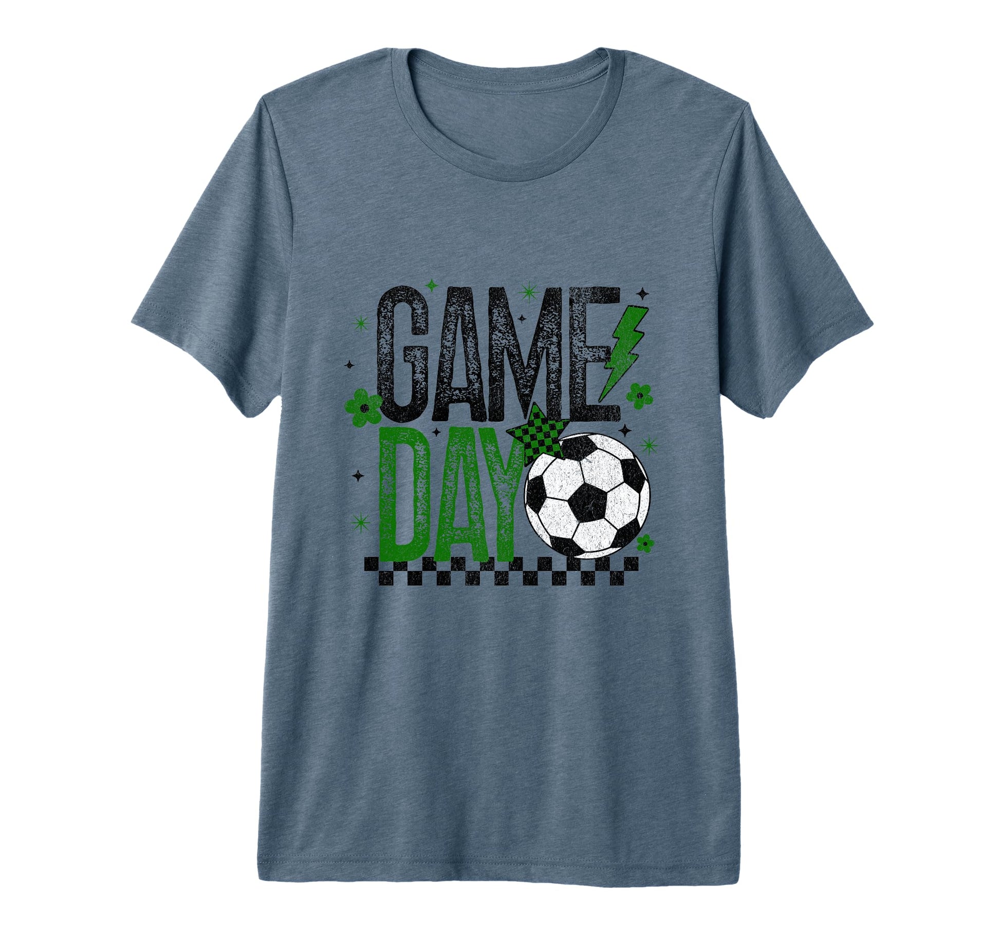 Game Day Soccer Season Black Green T-Shirt - Fun Novelty Design Unisex - T-Shirt, Sweatshirt, Hoodie