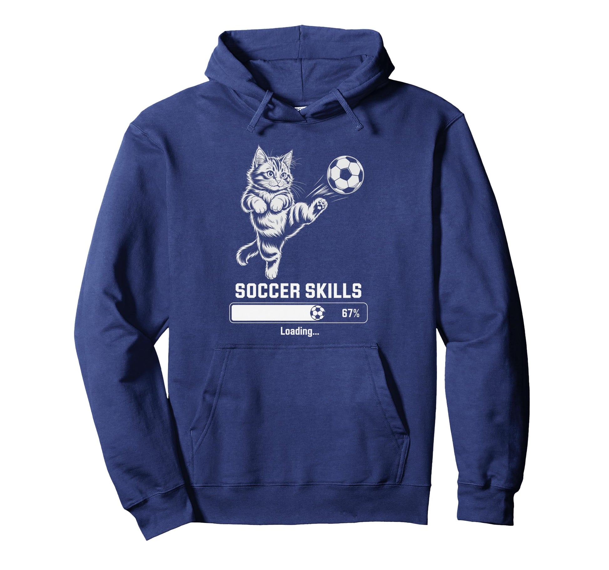 Funny Cat Soccer Skills Loading Kitty Mom Hoodie - Unique Graphic Unisex - T-Shirt, Sweatshirt, Hoodie