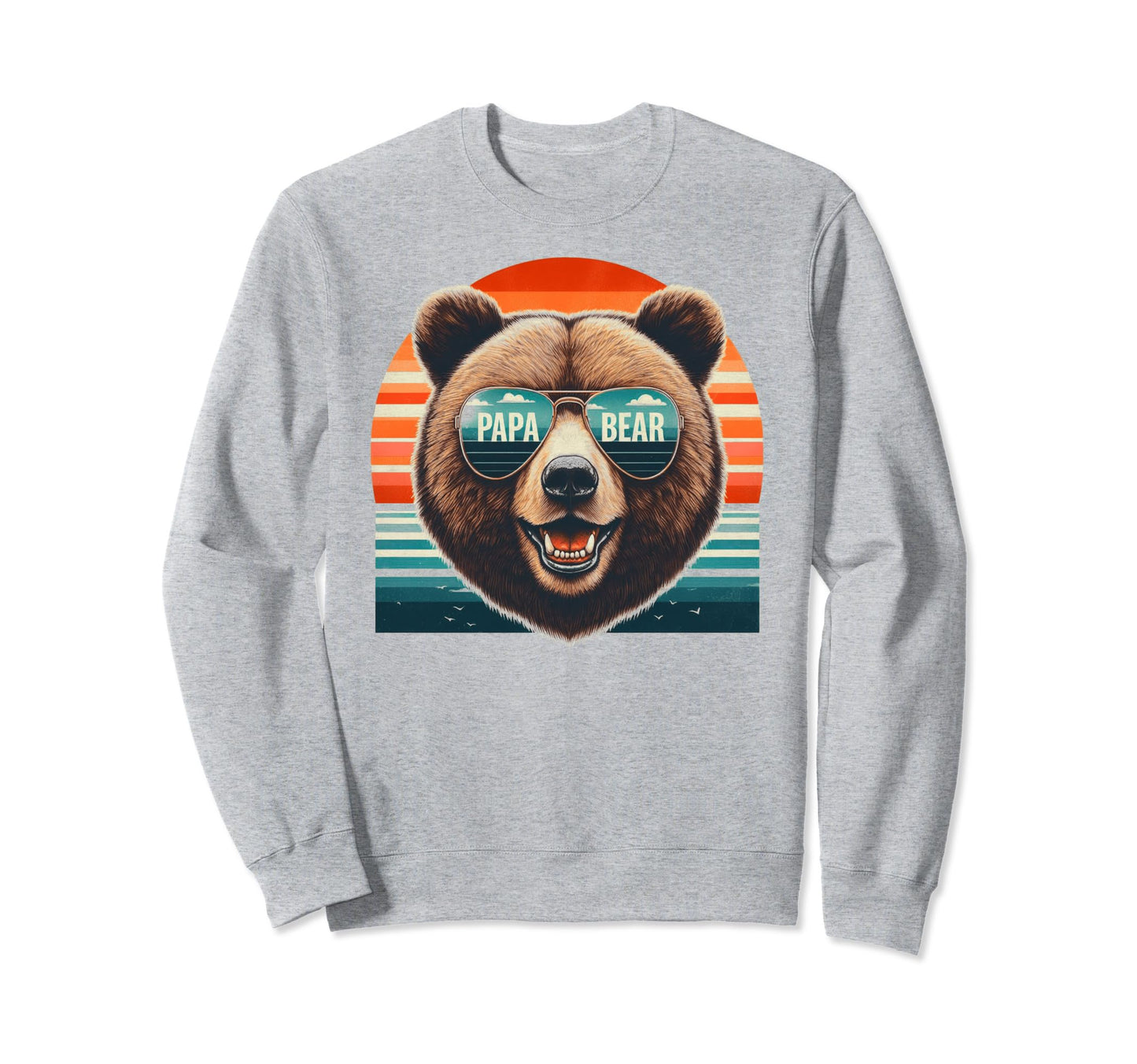 Papa Bear Sunglasses Funny Bear Dad Sweatshirt - Graphic Print for Adults - T-Shirt, Sweatshirt, Hoodie