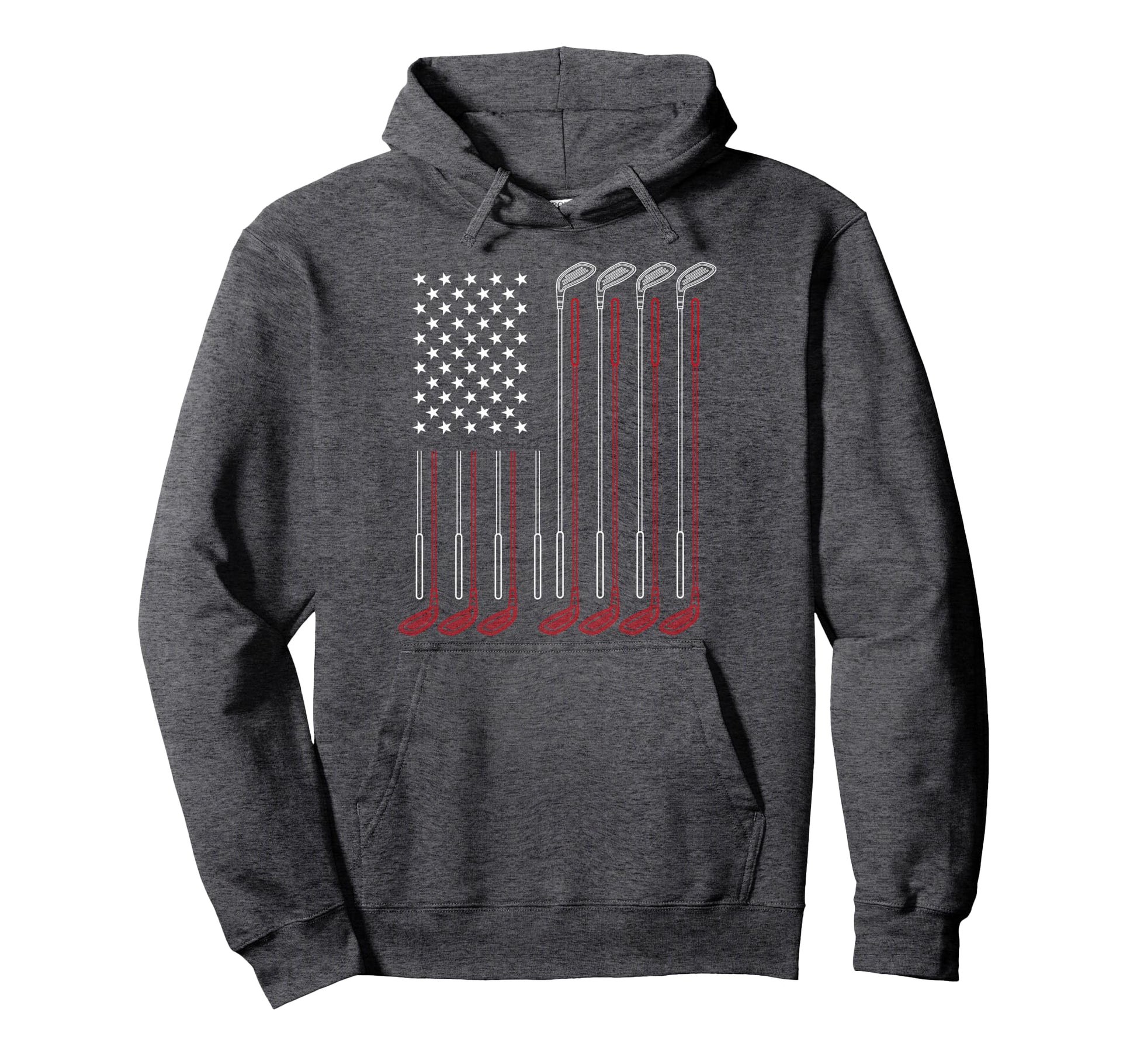 Us Flag Golfer Golfing Sport Golf Hoodie - Minimalist Print for Adults - T-Shirt, Sweatshirt, Hoodie